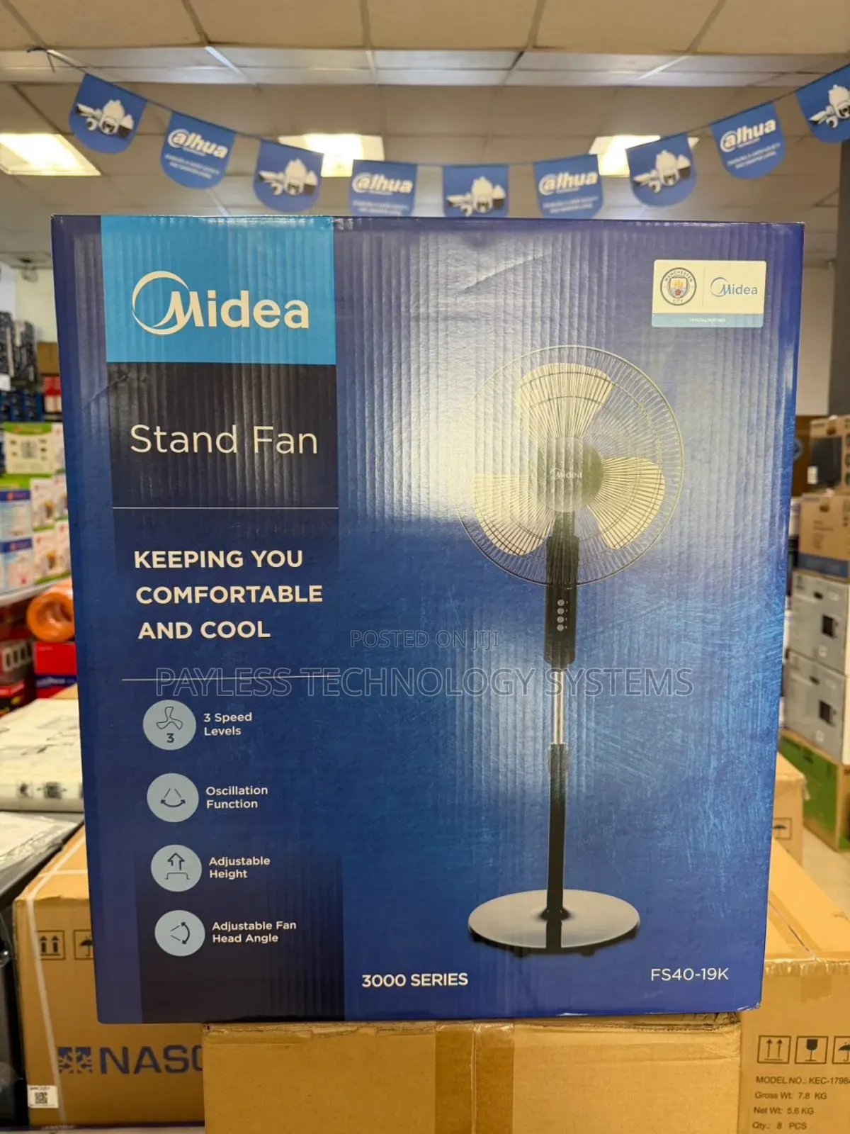 Midea Standing Fan 16” [Fs40-,] 3 Speeds-Timer Remote