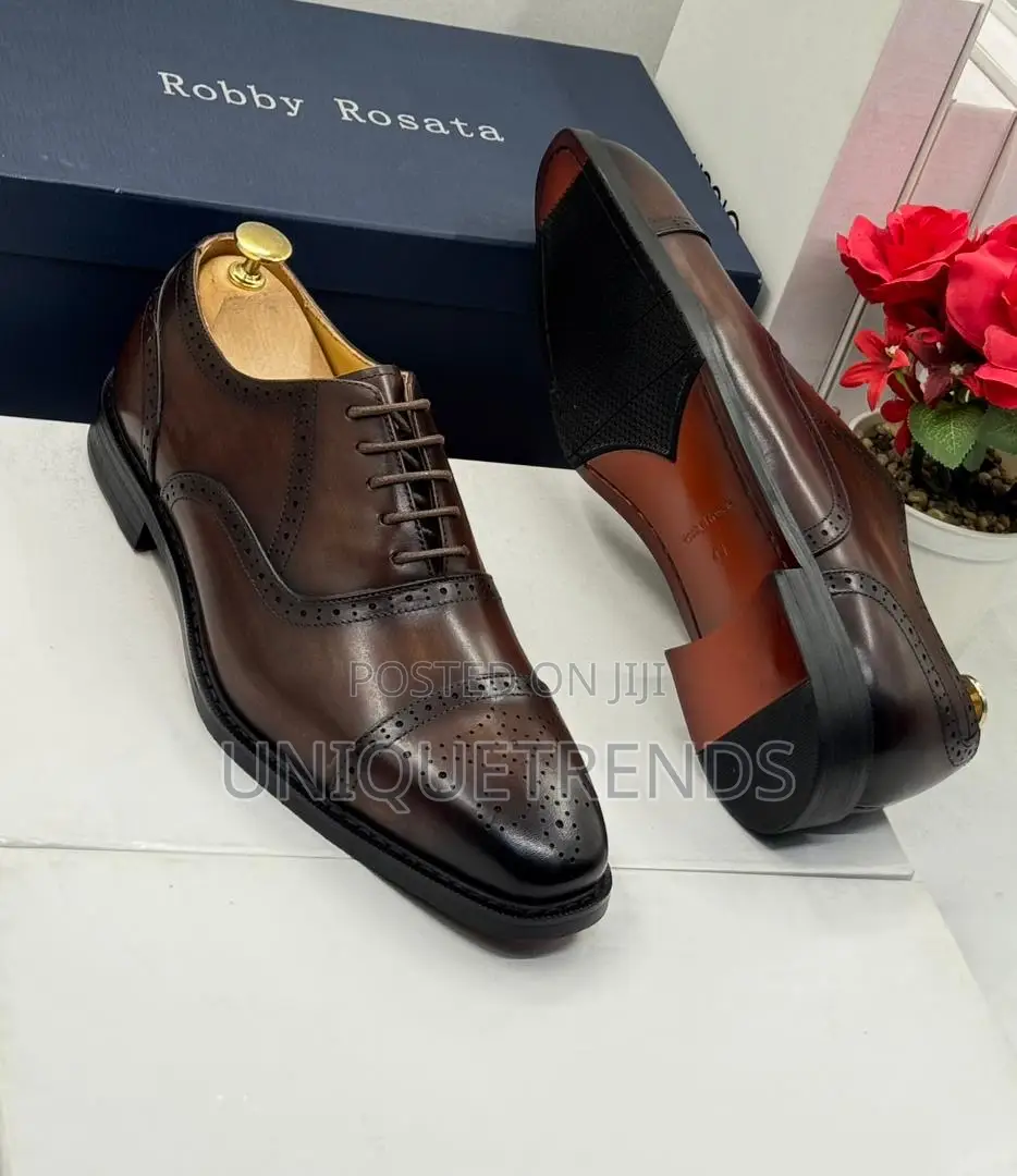 Robby Rosata Leather Brogue Shoes (Brown)