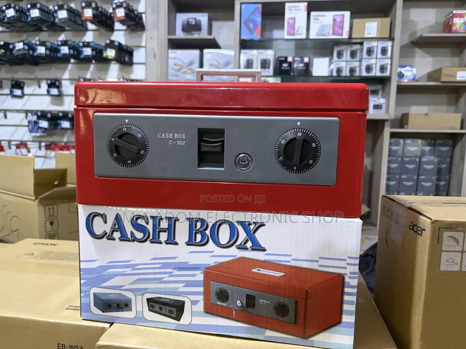 Cash Metal Box With Money Tray