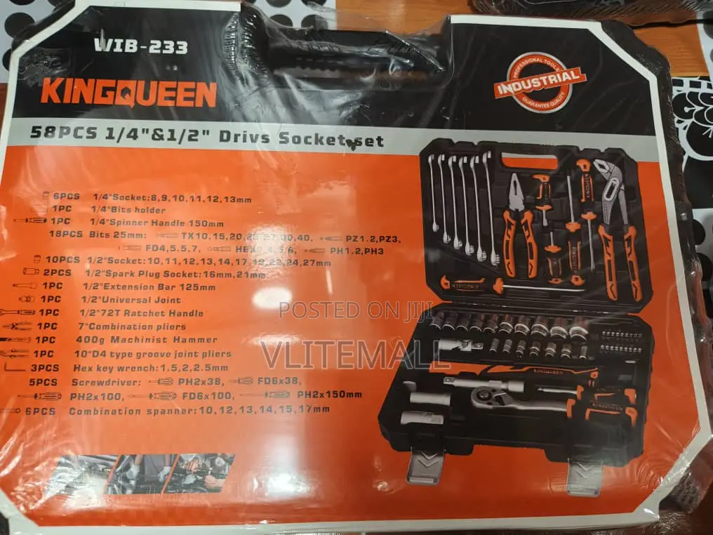 Kingqueen 58-Piece Professional Industrial Socket Set