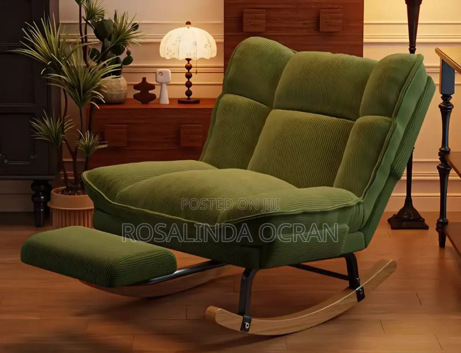 Comfy Rocking Chair With Reclinable Leg Rest