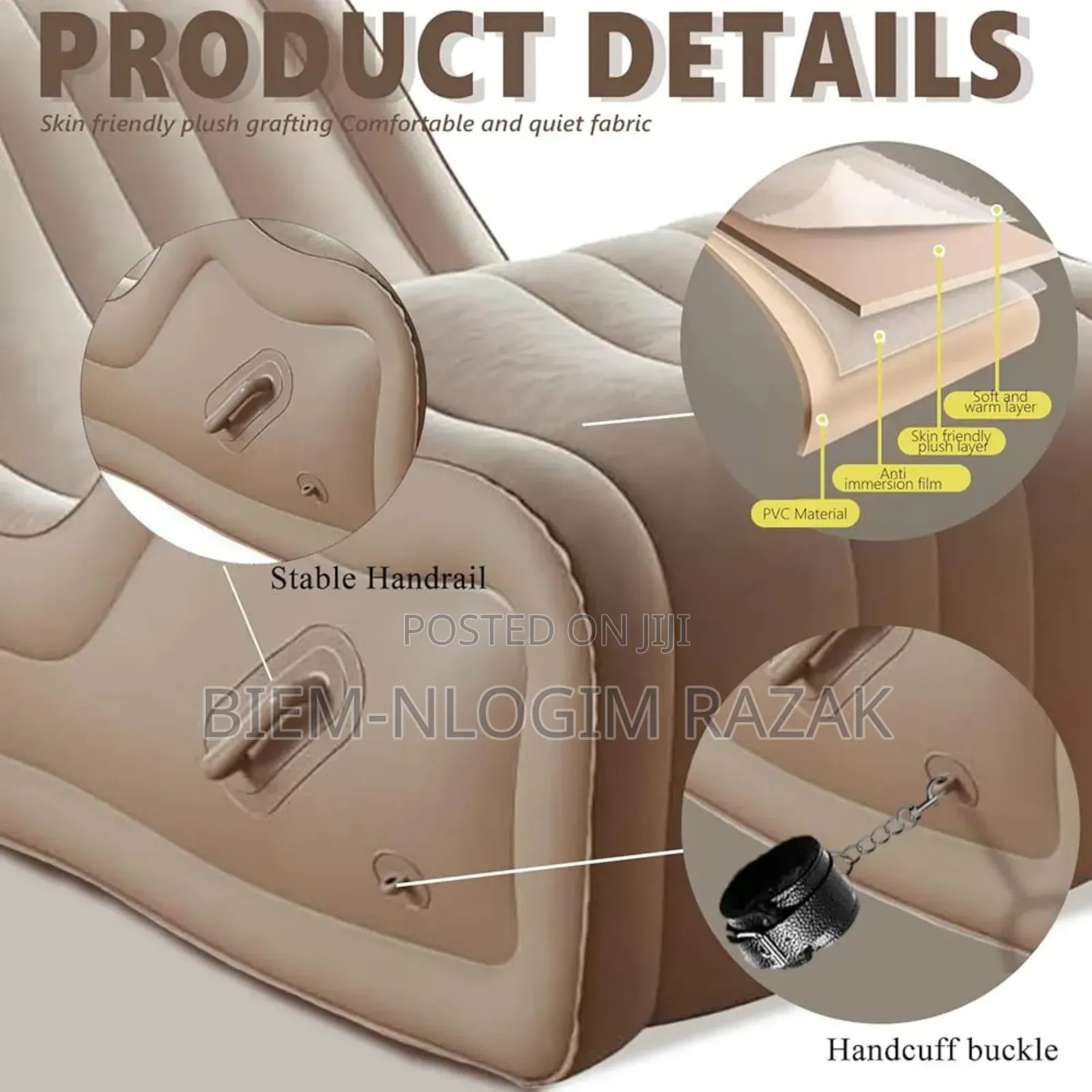 Multi-Purpose Inflatable Bed or Chair for Indoors Activities