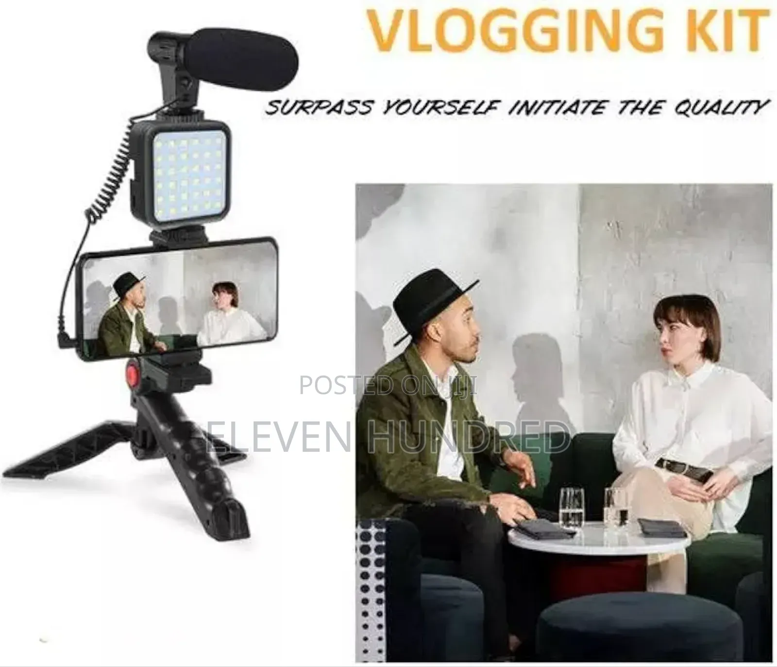 Live Phone Stand /Light/Mic