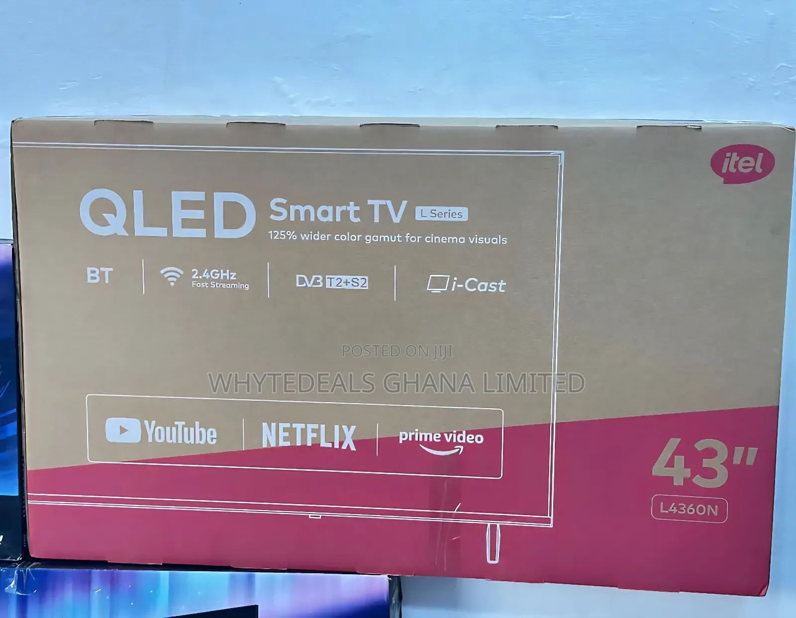 Itel 43" Smart Android Qled Tv| Netflix| Youtube| Bluetooth|Ultra Slim