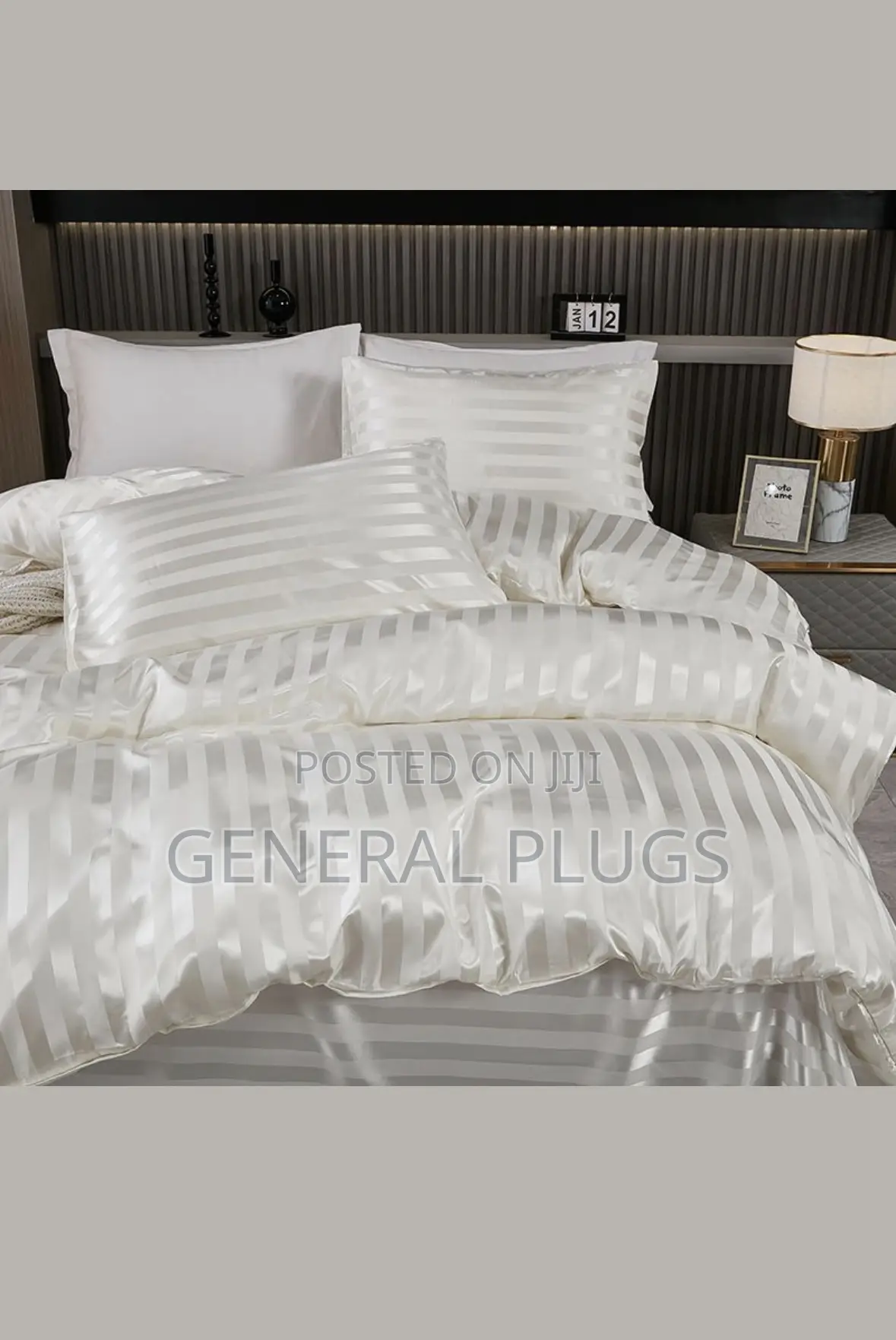 Keep Rooms Fresh Bright ;White Stripped Duvet Cover Only