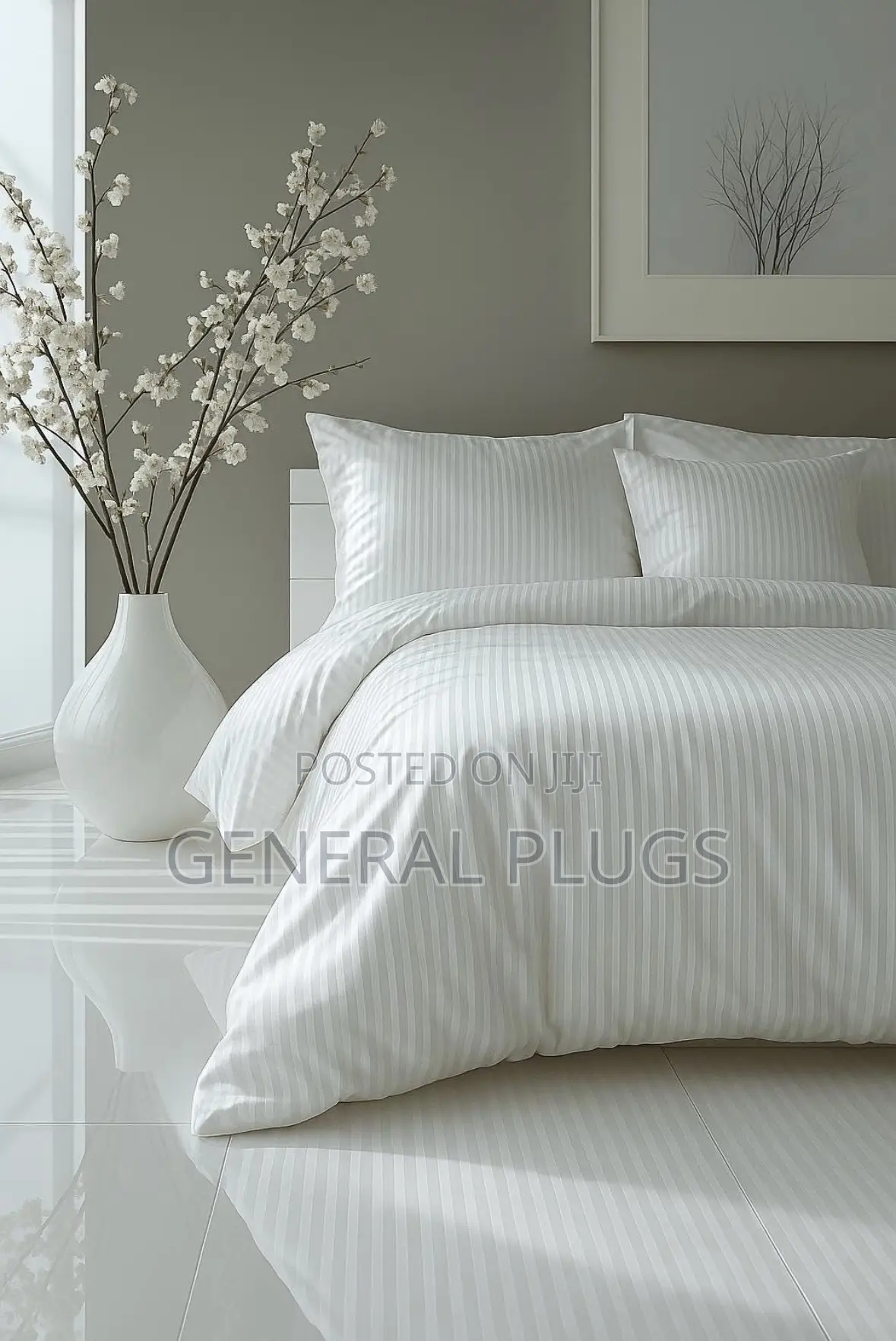 Comfort Meet Hotel Standard ;White Stripped Duvet Cover Only