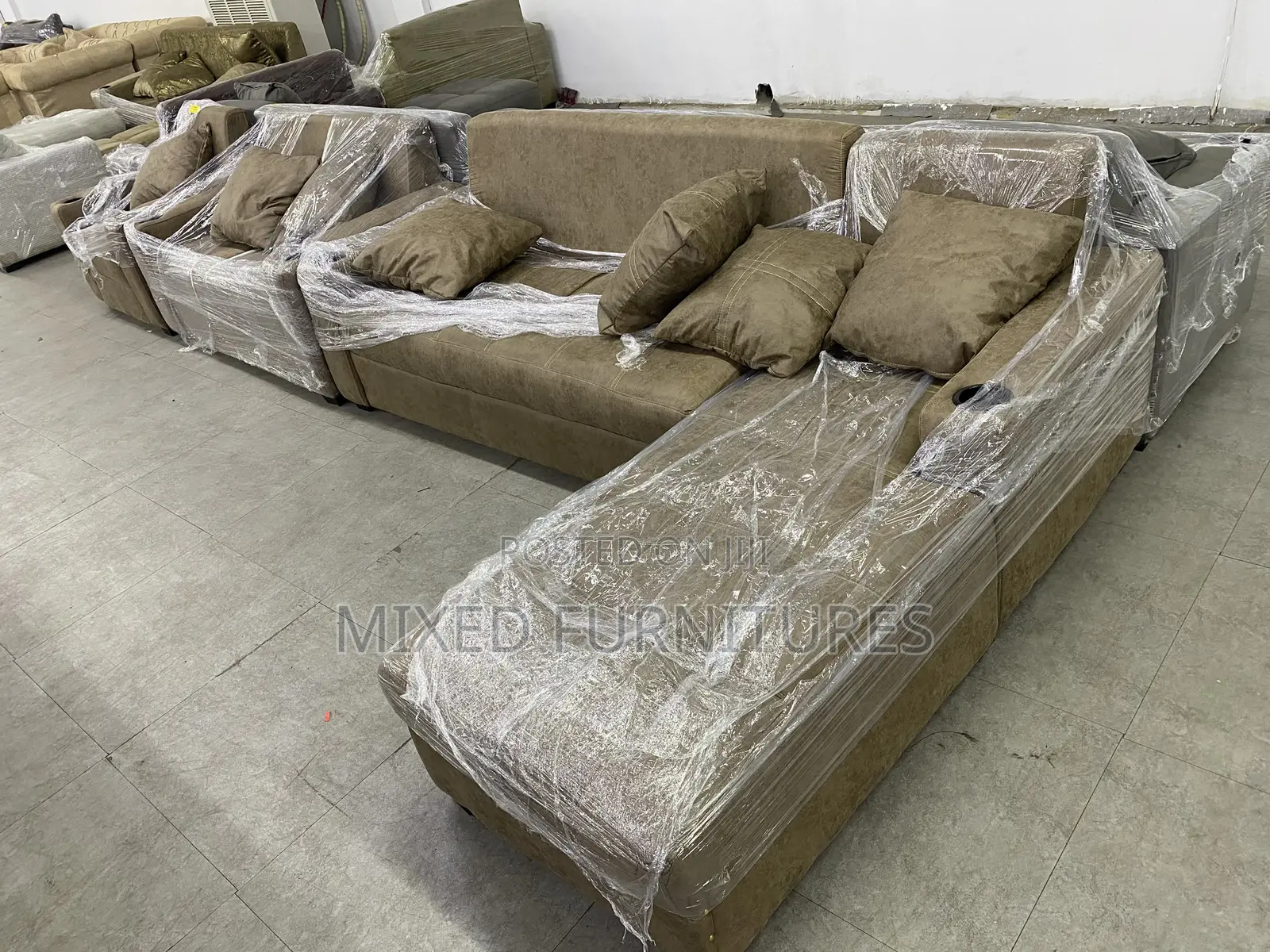 Turkish Sofa L Shape + 2 in 1 and Single