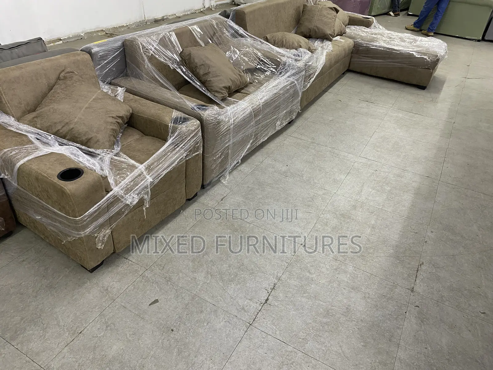 Turkish Sofa L Shape + 2 in 1 and Single