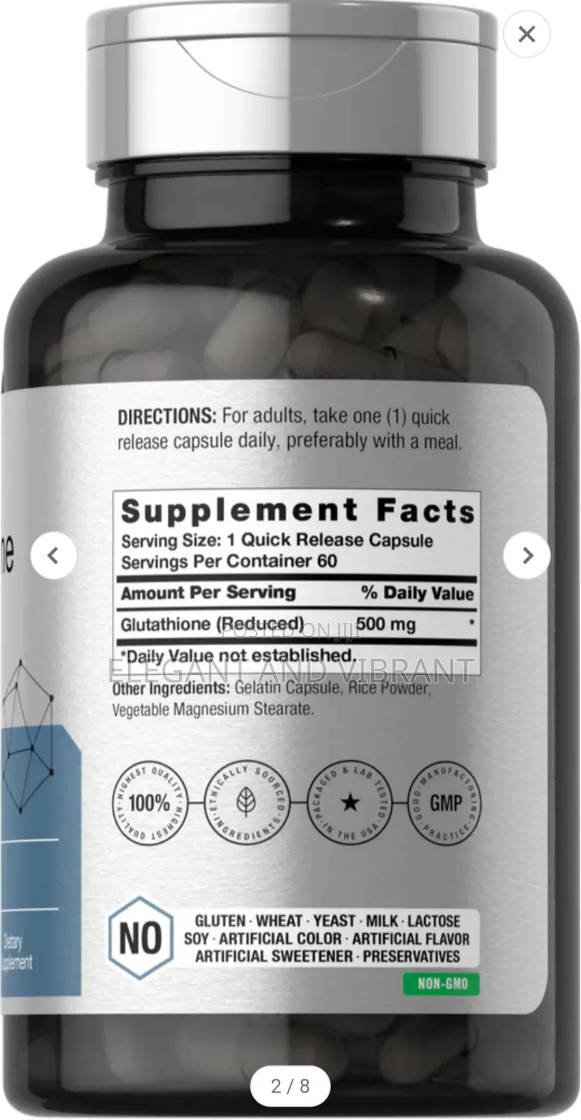 Glutathione 500mg | 60 Capsules