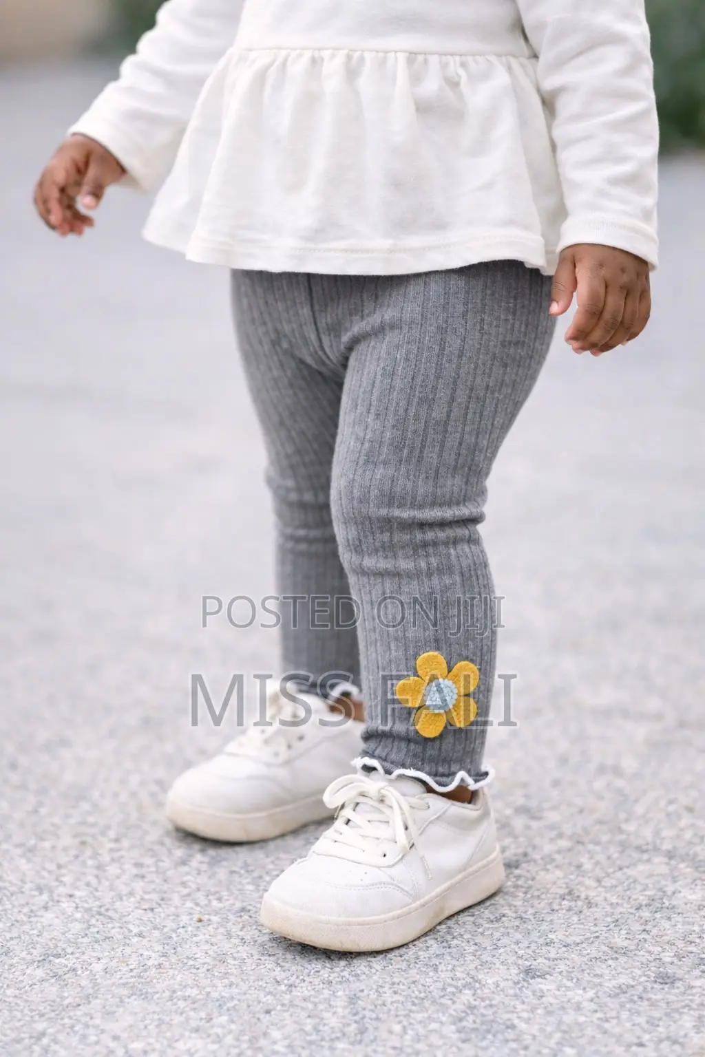 Little Bloom Ribbed Leggings. 1-2years.