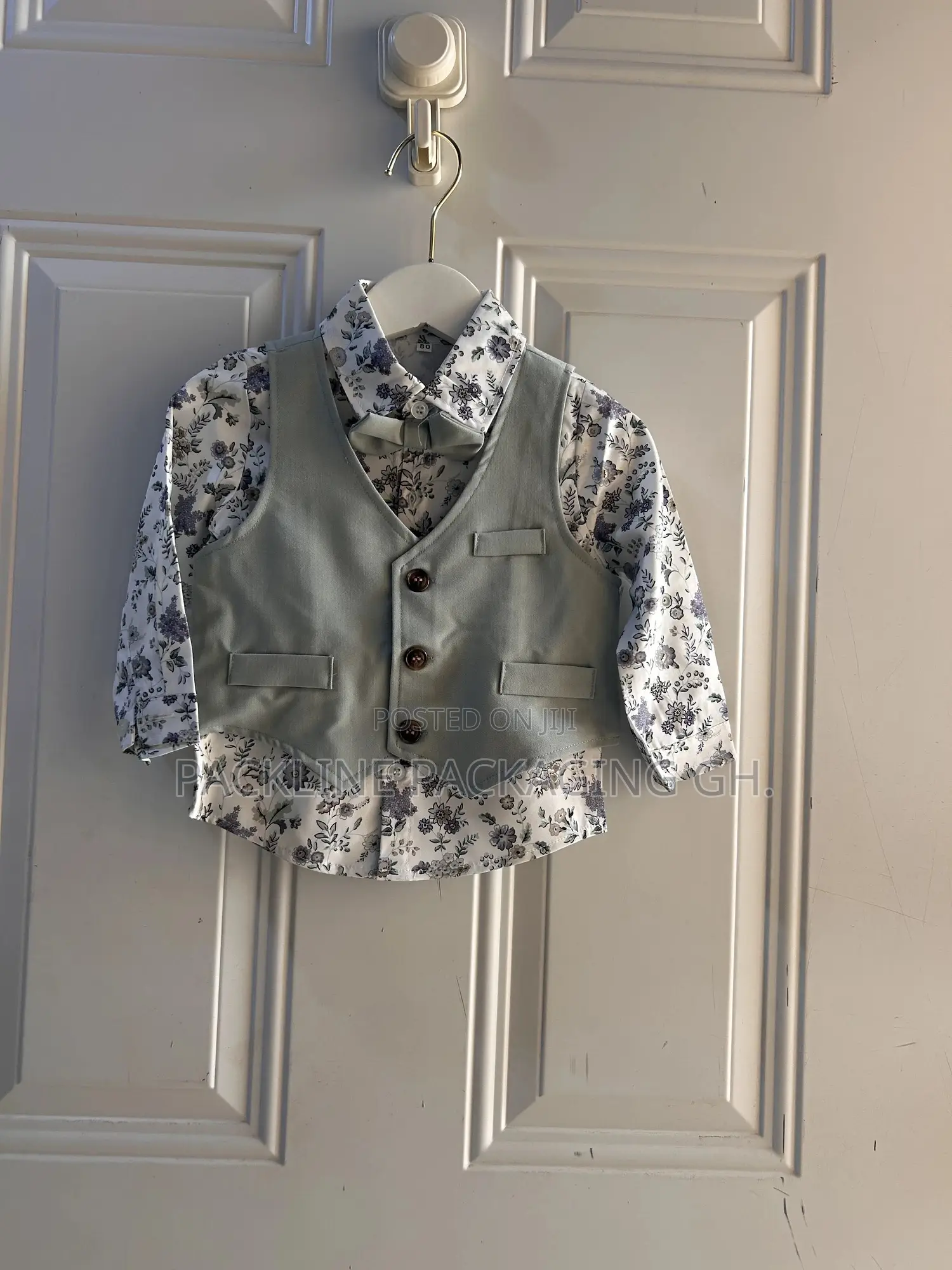 New 4-Piece Kids Suit Boys Clothes – Floral Shirt, Vest Trousers