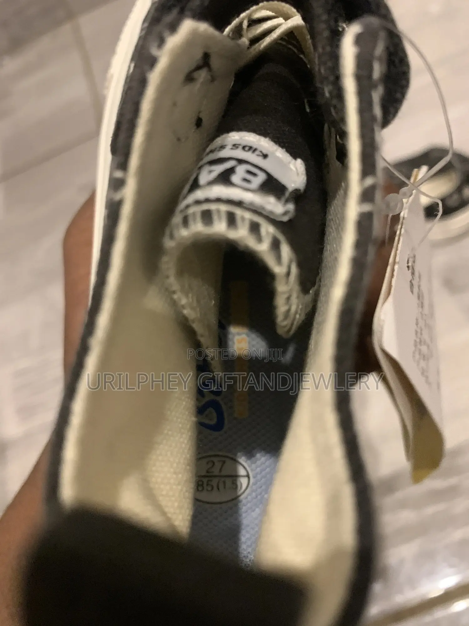Kids Black White High-Top Sneakers – Velcro Lace Up Canvas Shoes