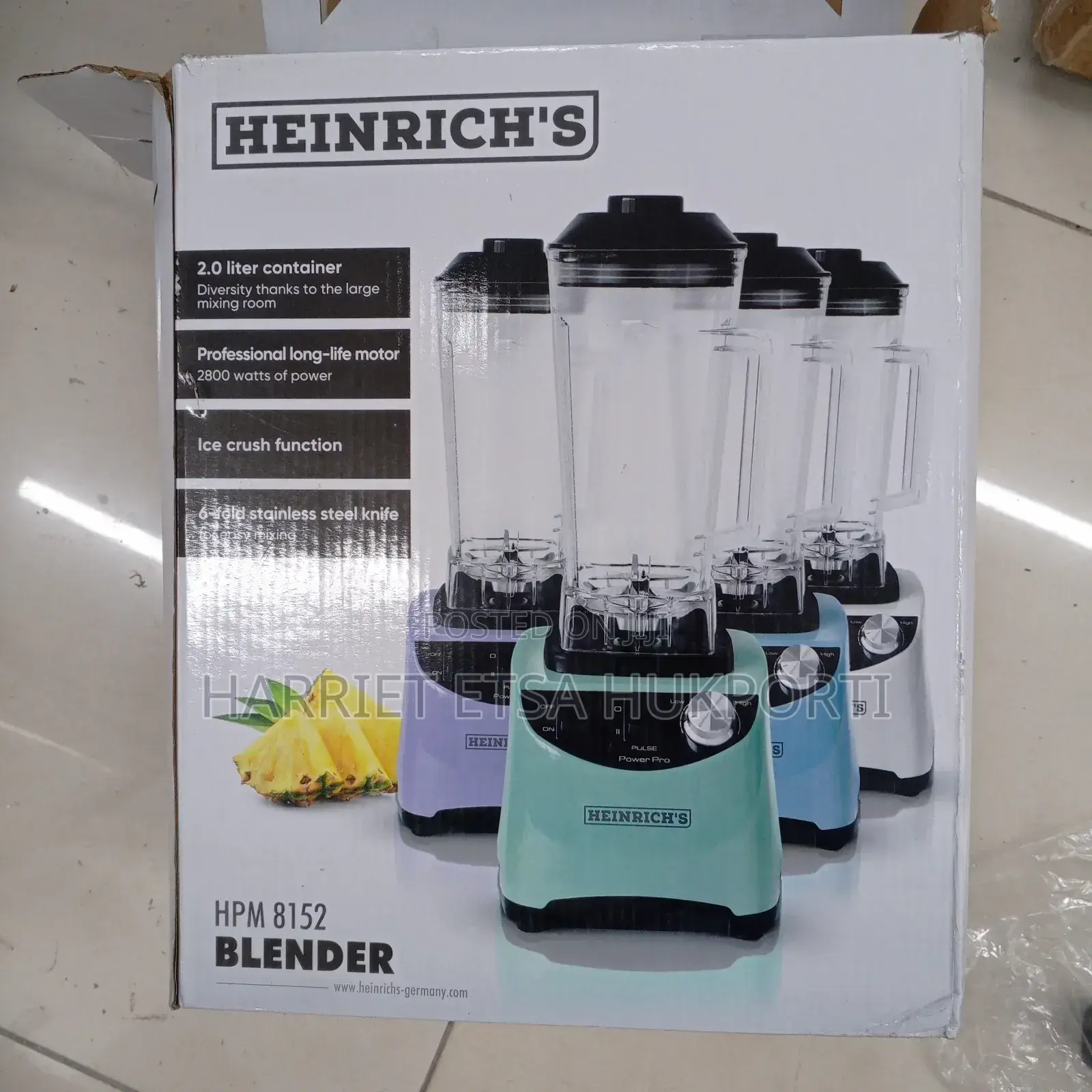 Heinrich 's 2.L Blender From Germany (Brand New)