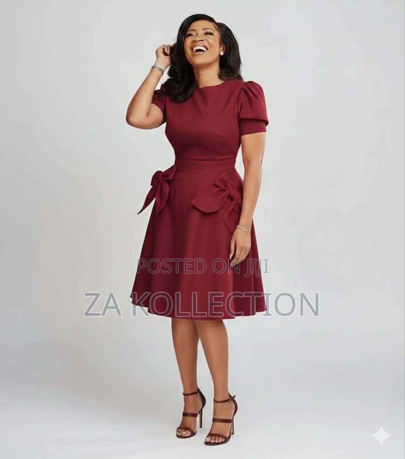 Women Pleated Pretty Church Dress