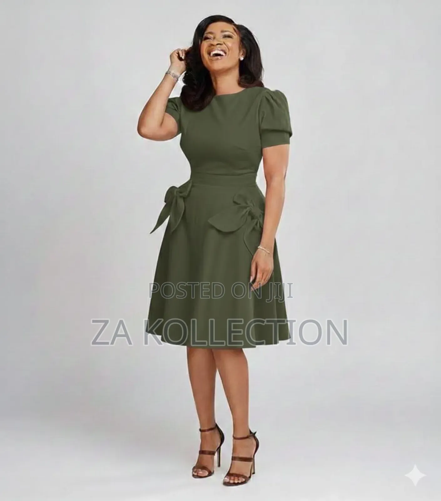 Women Pleated Pretty Church Dress