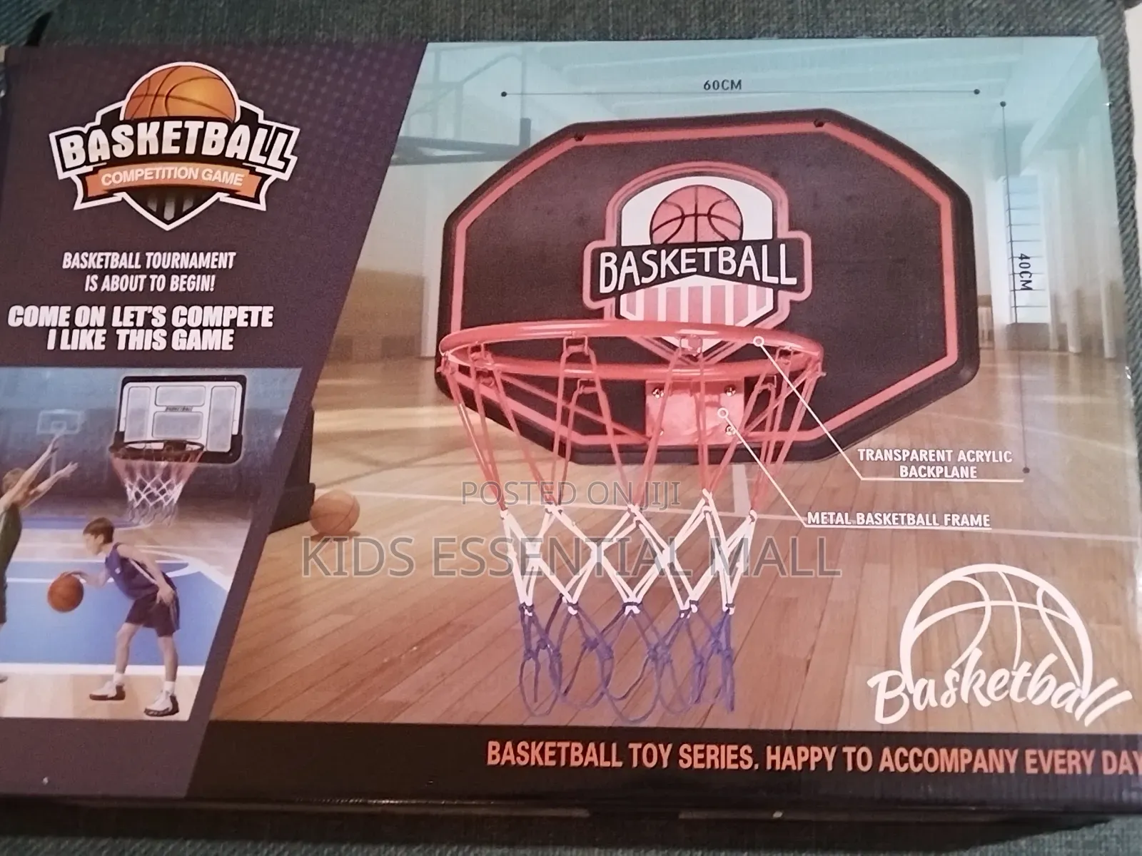 Basketball Metal Hoops With Board , Pump, Ball and Net