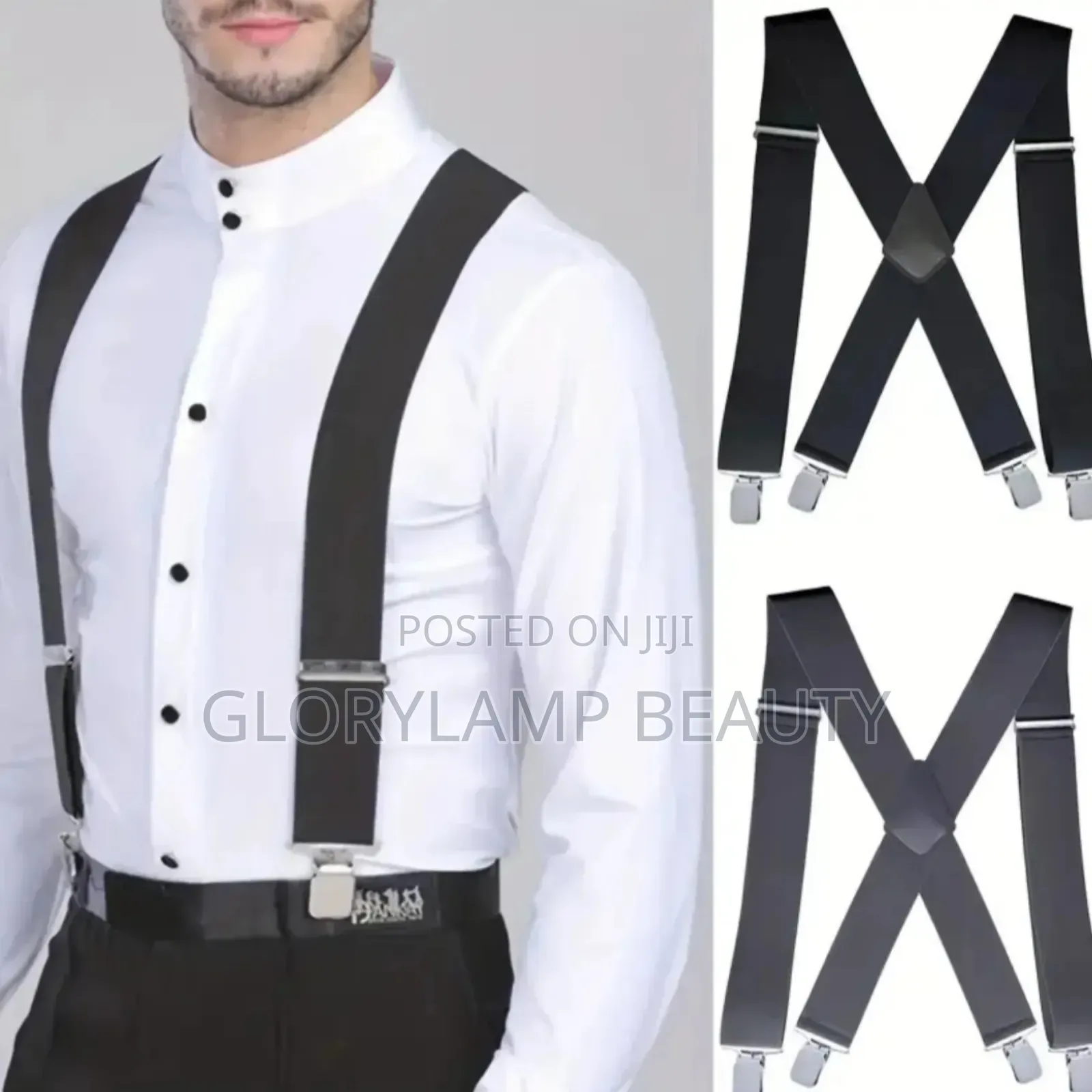 Adjustable Elastic Y-Back Suspenders Bow Tie – Groom Office Wear