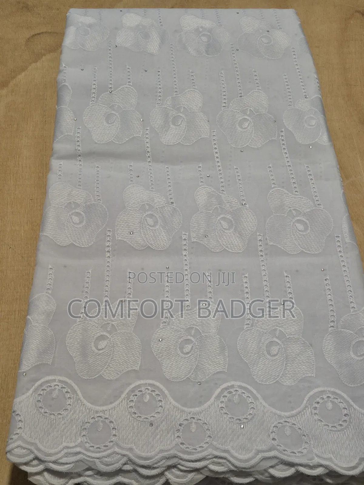 Pure White Elegant Cotton Dry Lace