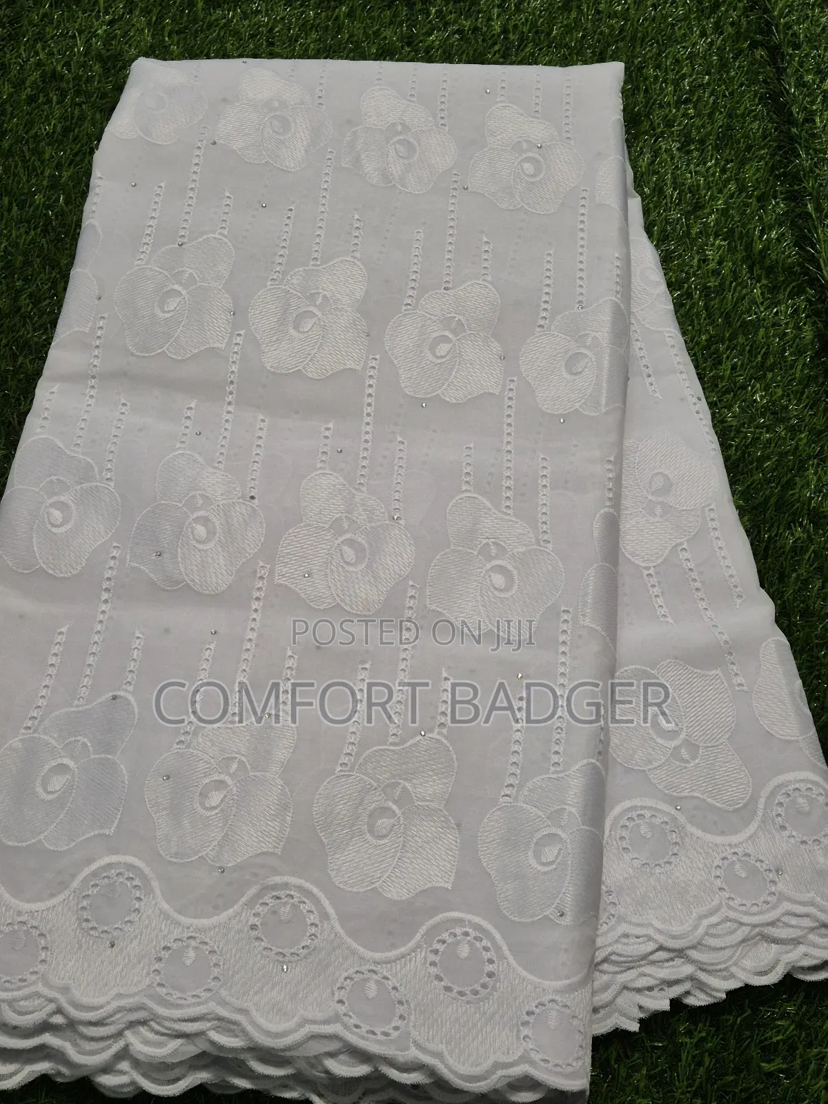 Pure White Elegant Cotton Dry Lace