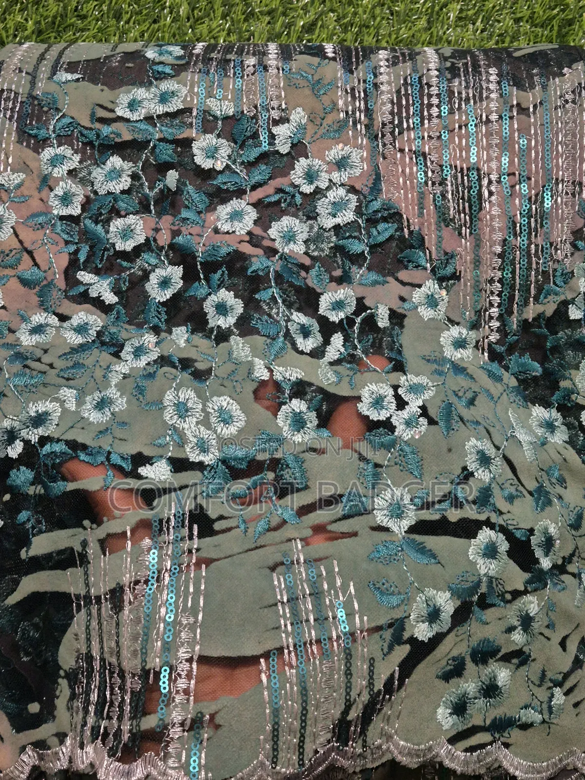 Modern Embroidered Sequined Floral Lace