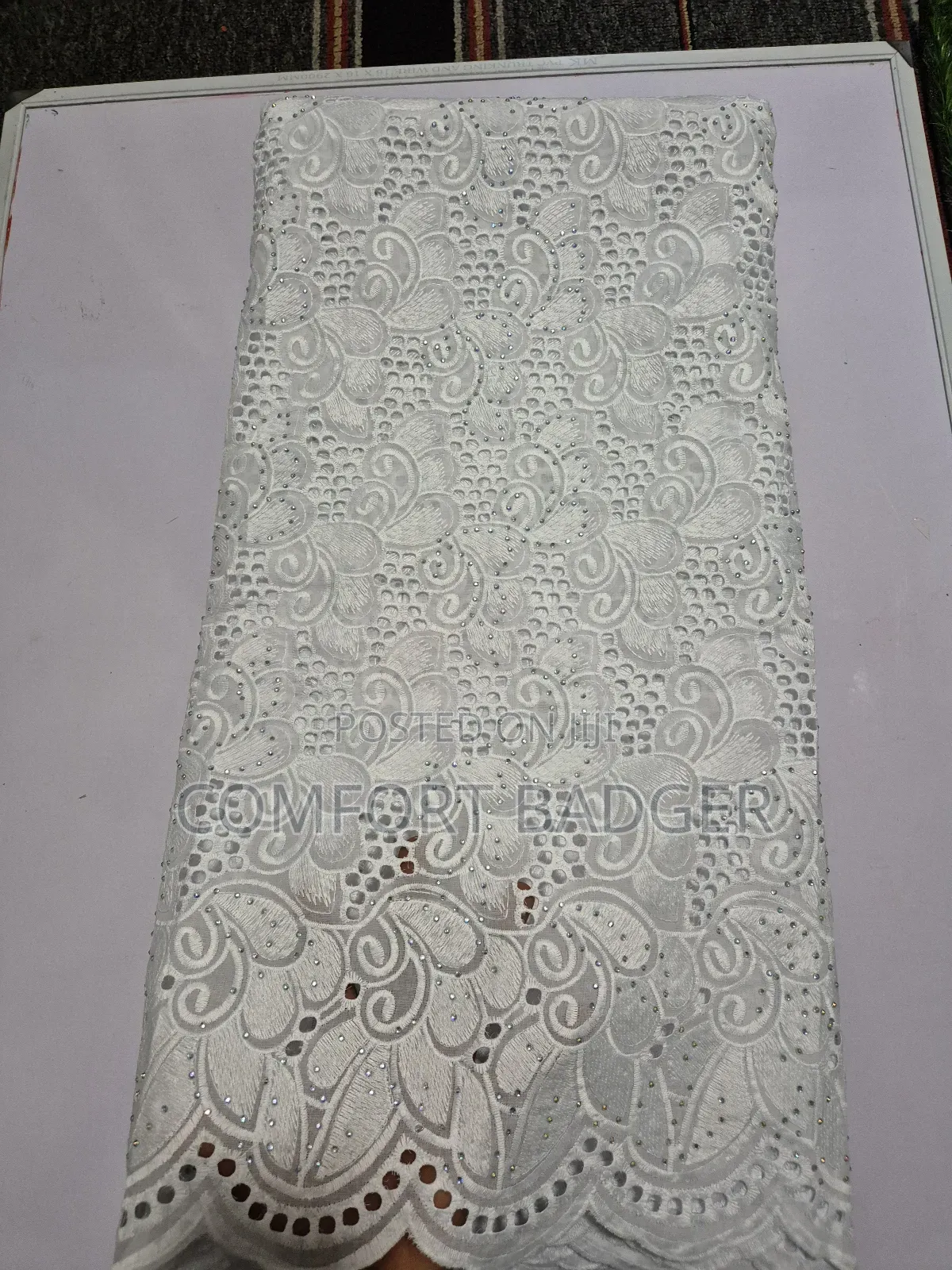 Elegant Voile Lace With Stones