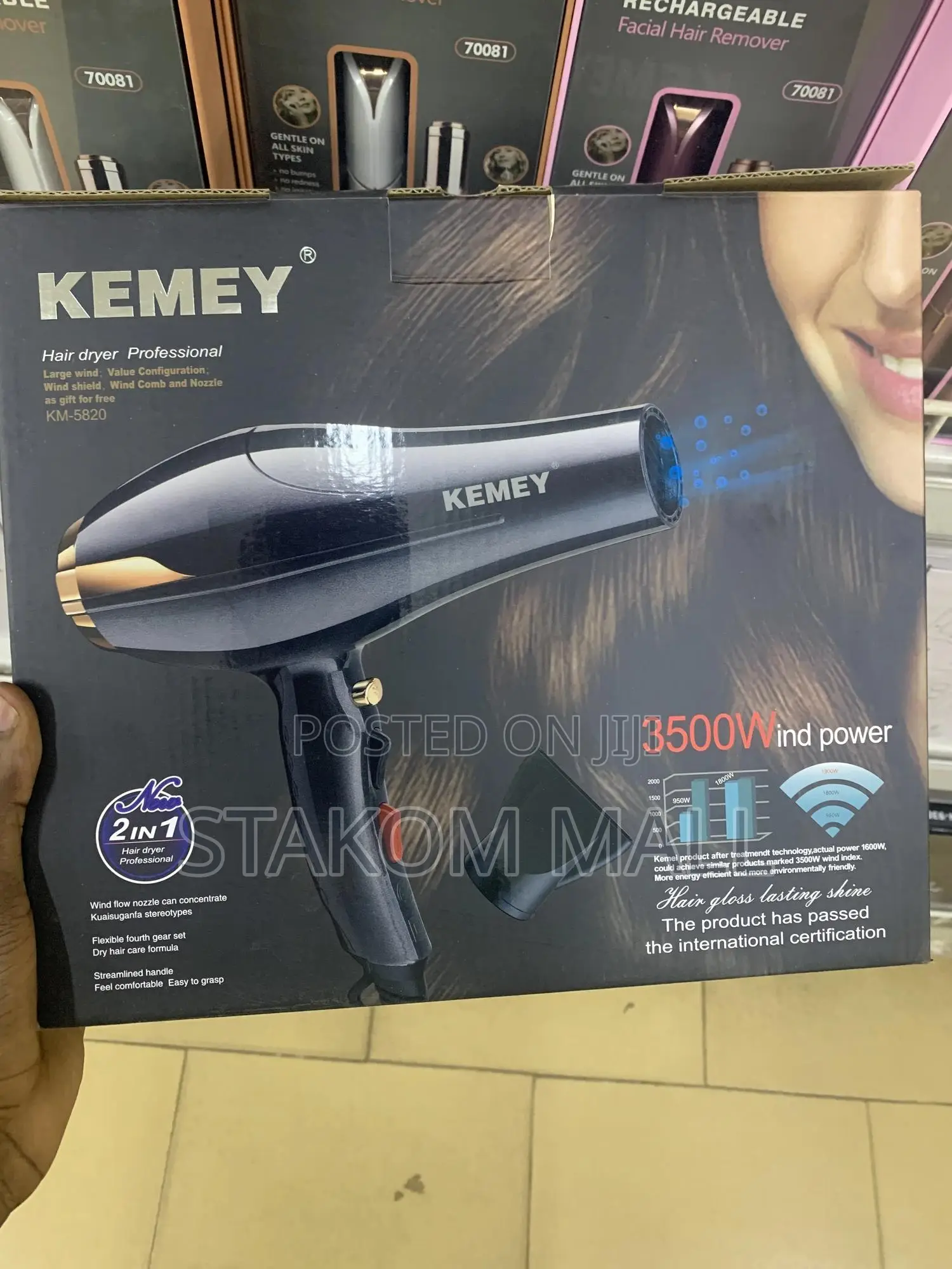 Kemey Hair Dryer 2 In 1