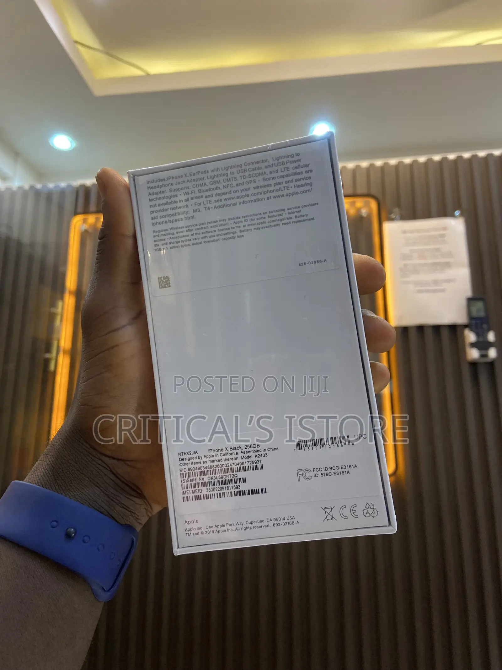 New Apple iPhone X 256 GB Black