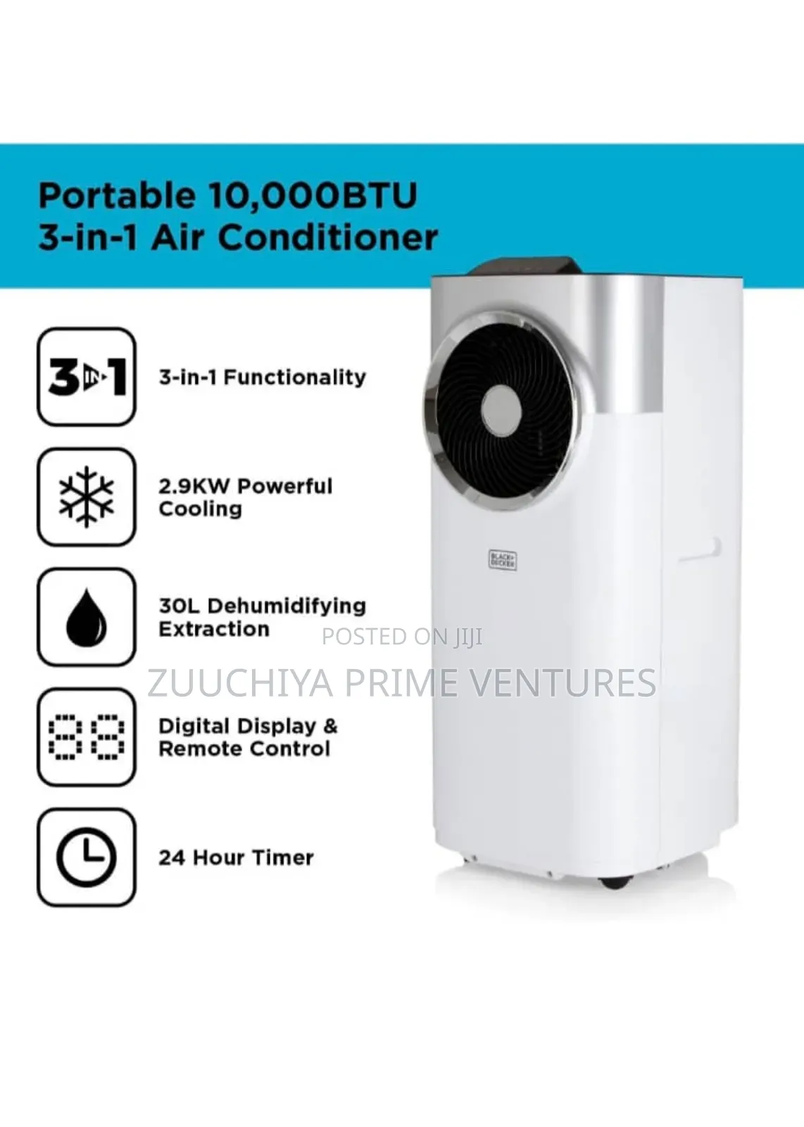 Black+Decker 10000btu 3-in-1mobile Air Conditioner (1.Hp)From Uk