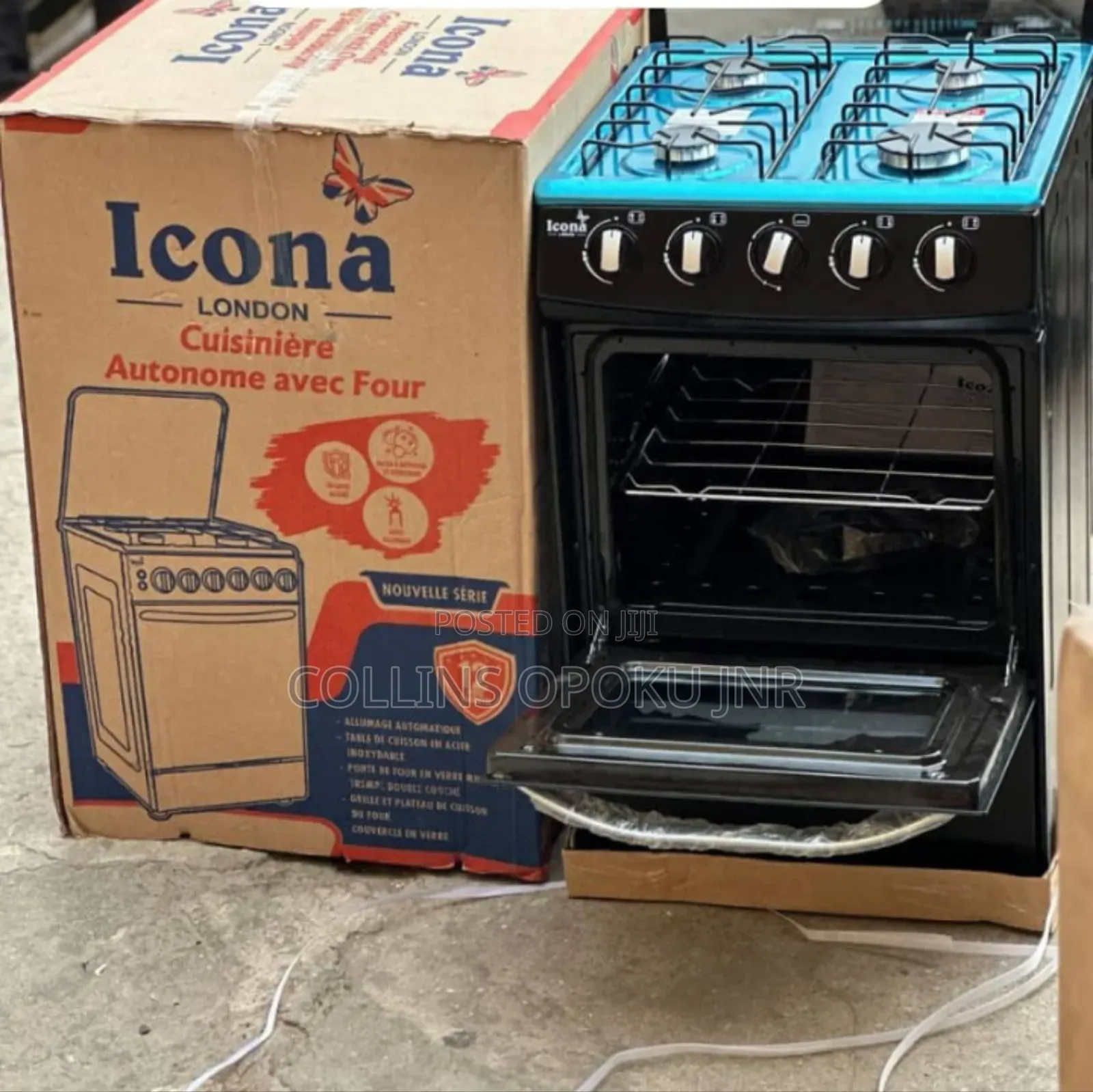 Icona 50x50 Auto Ignition Burner With Oven, Grill And Chicken Turner