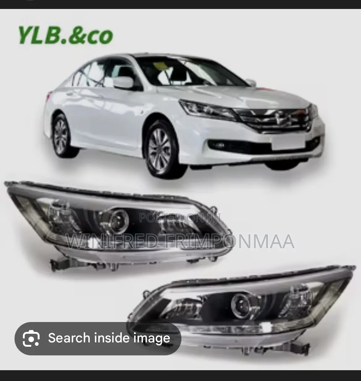 Accord 2014 Headlight Japan Type All White