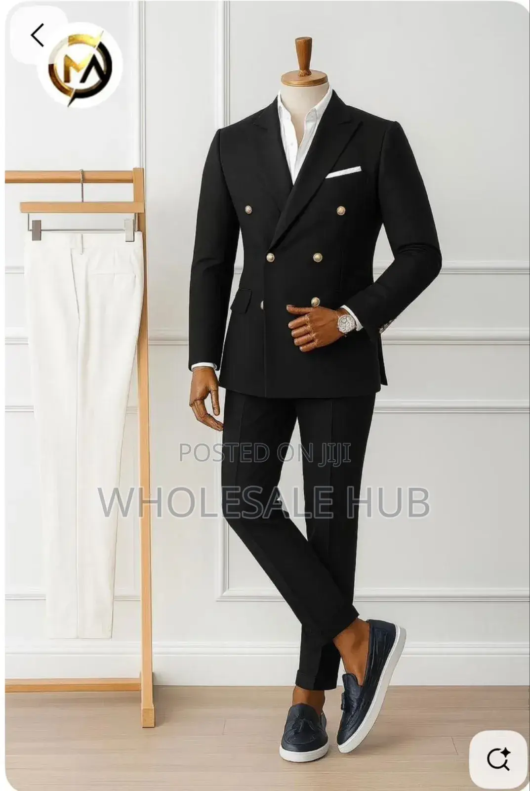 Black Double Breasted Suit for Men (Daro)