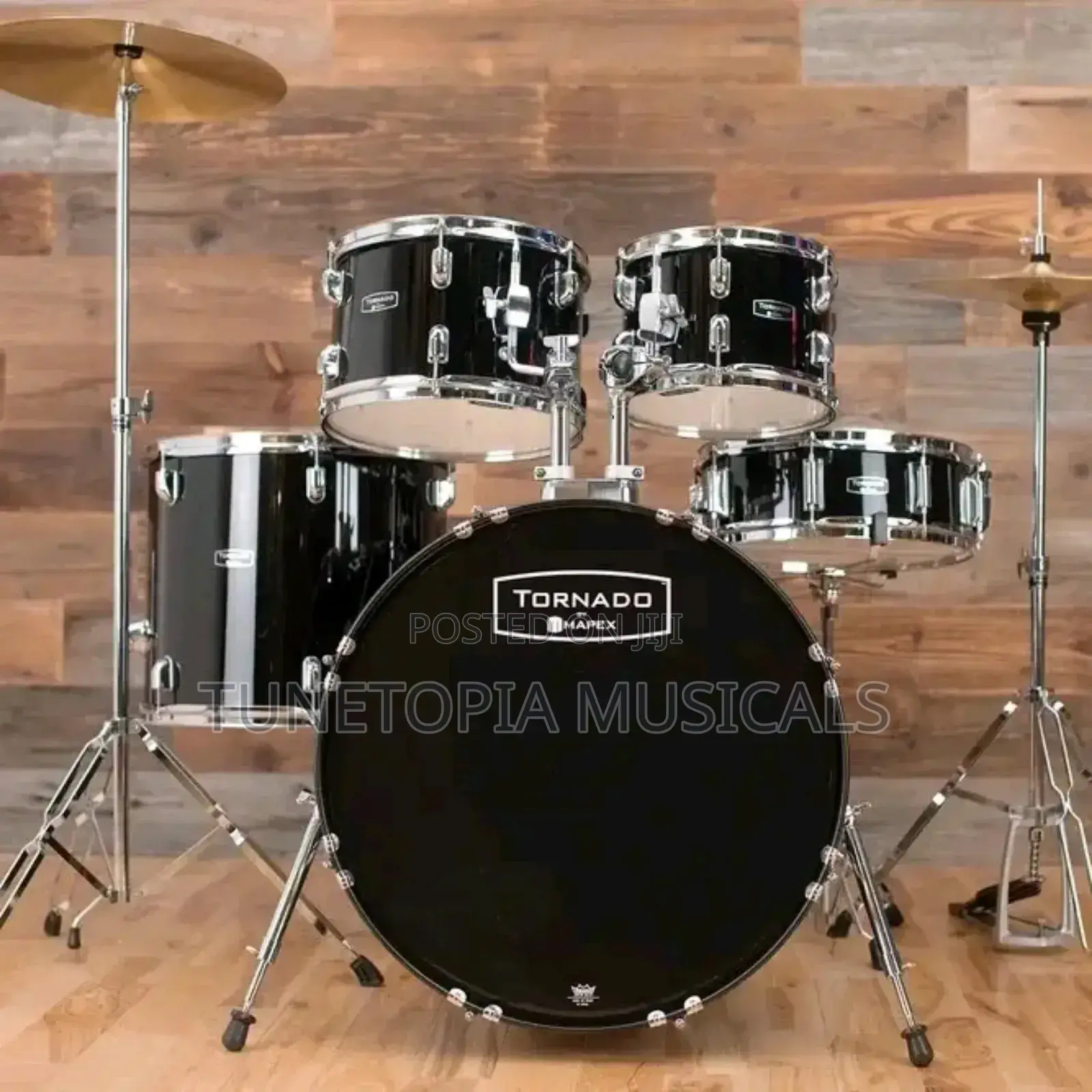 Mapex Tornado 5-piece Complete Drum Set In Black Finish.