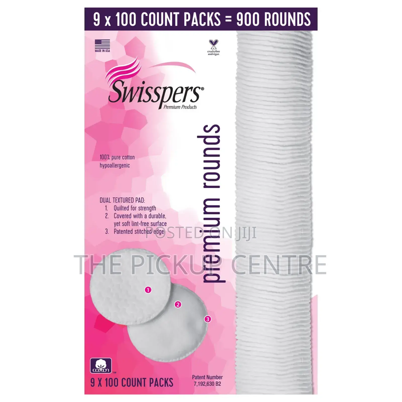 Swisspers Premium Hypoallergenic Cotton Rounds, 900-Count