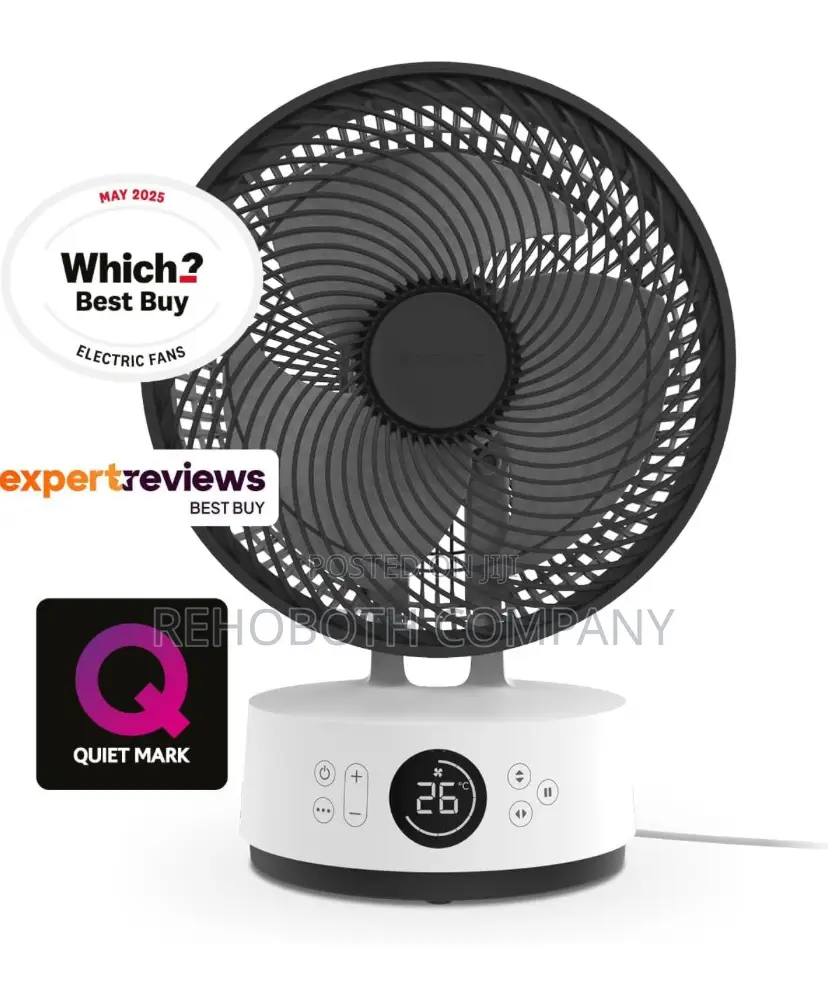Meacofan Sefte Table Fan - 10” Air Circulator With 12 Speeds
