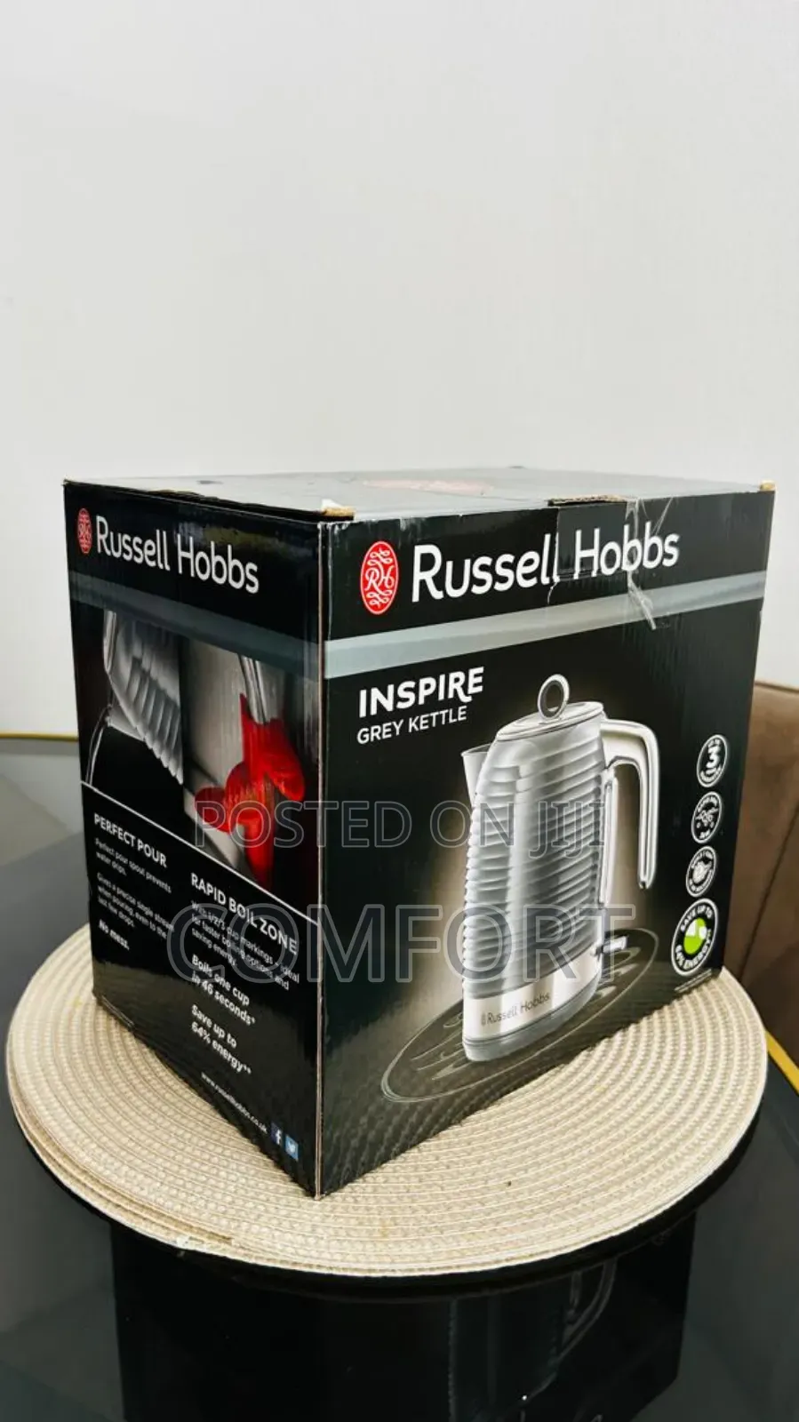 Russell Hobbs Inspire Electric 1.7l Cordless Kettle( Grey Colour)