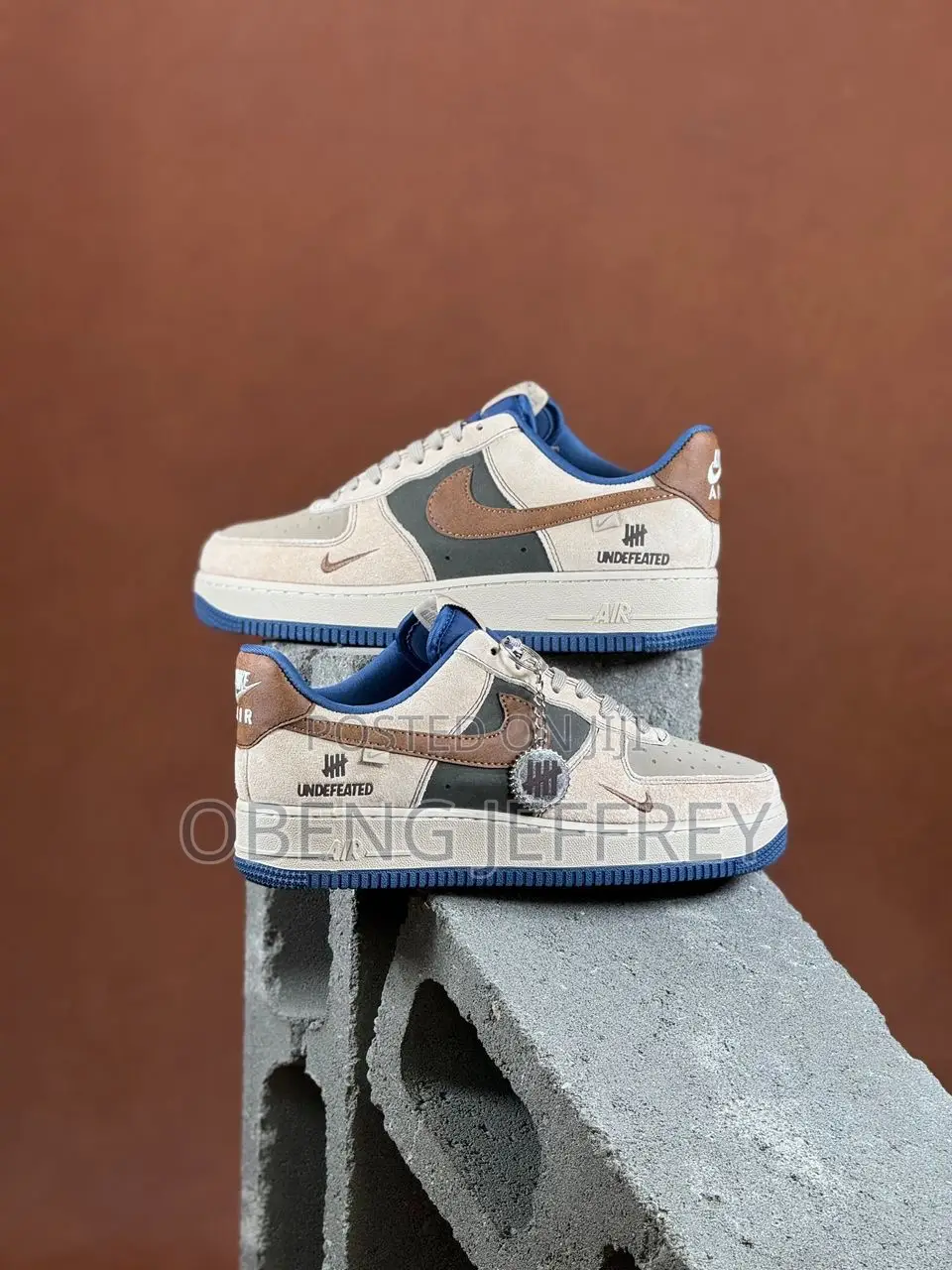 Original Airforce 1 Low Undefeated Custom Brown