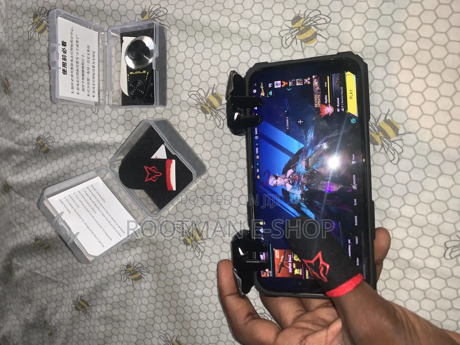 Pro Mobile Gaming Trigger Joystick Combo – Free Thumb Gloves