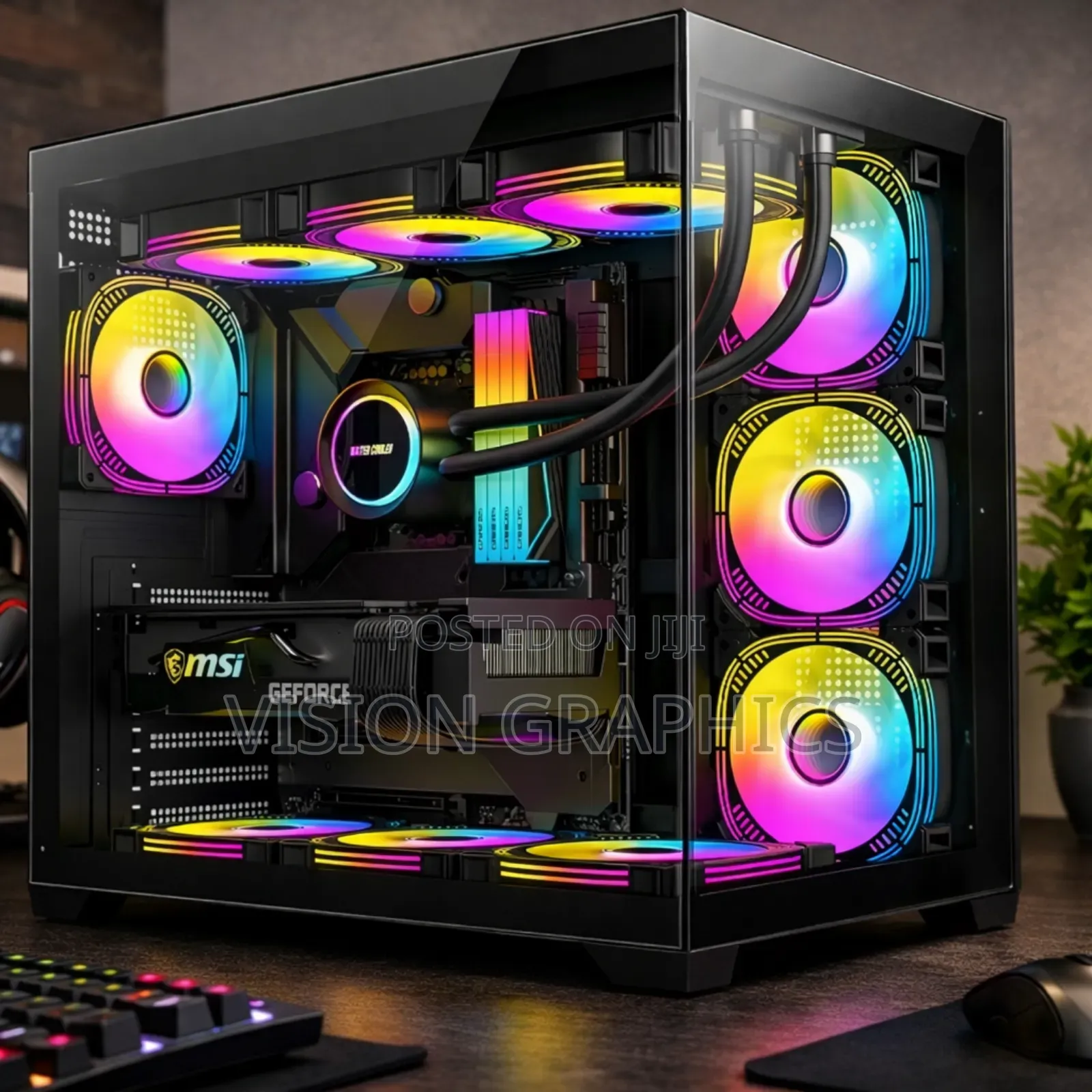 Spacious Gaming Atx Pc Case With 4 RGB Fans