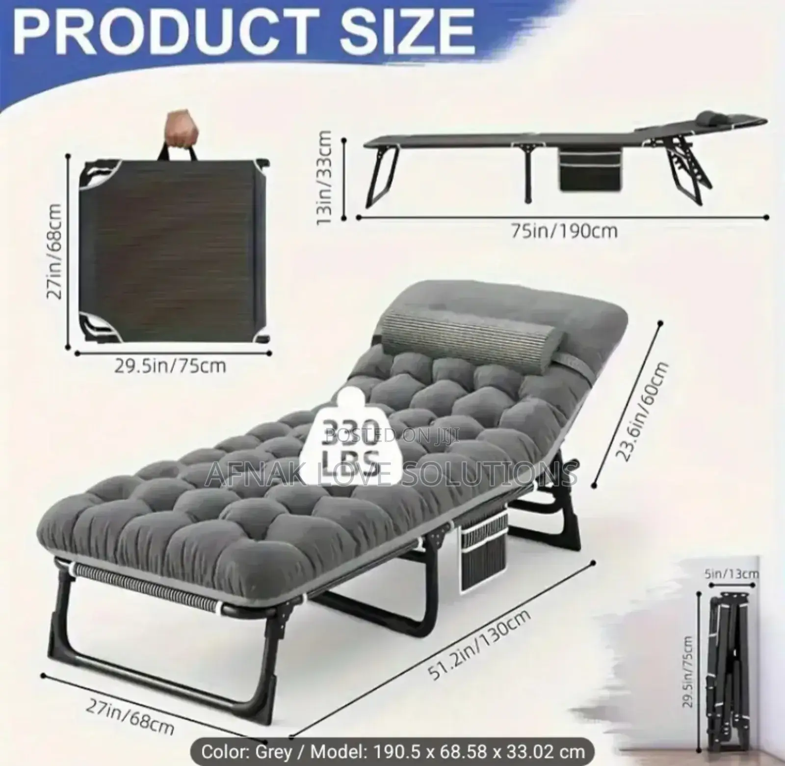 Xl Foldable Bed With Mattress