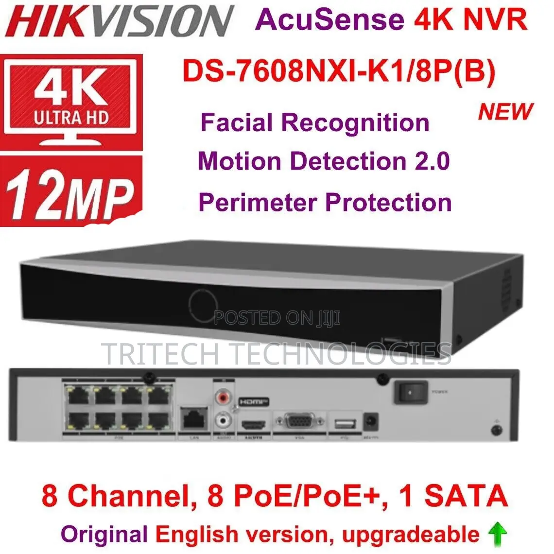 Hikvision Ds-7608nxi-/8p 8ch NVR Acusense 