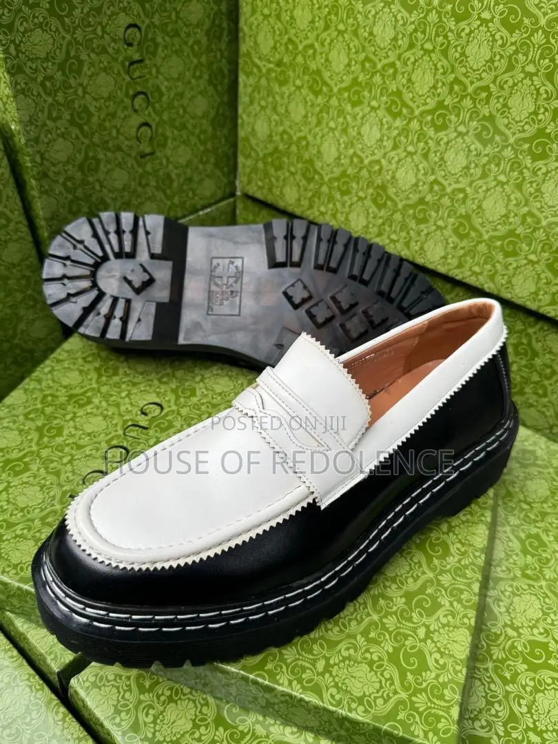 Dr. Martens White/Black Chunky Penny Loafers