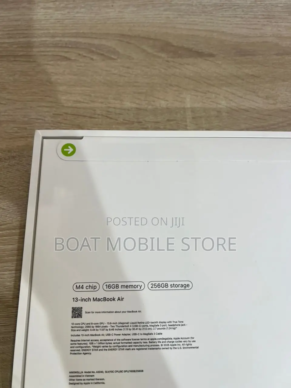 New Laptop Apple MacBook Air 16GB Apple M4 SSD 256GB
