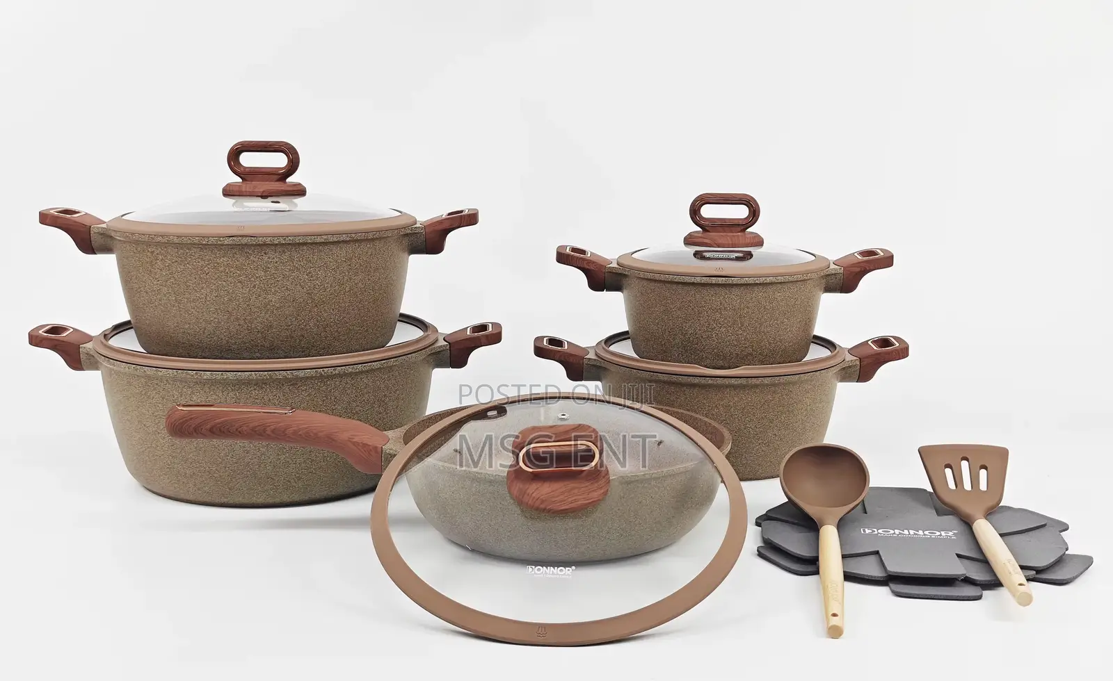Donnor Cookware With Silicon Laddles