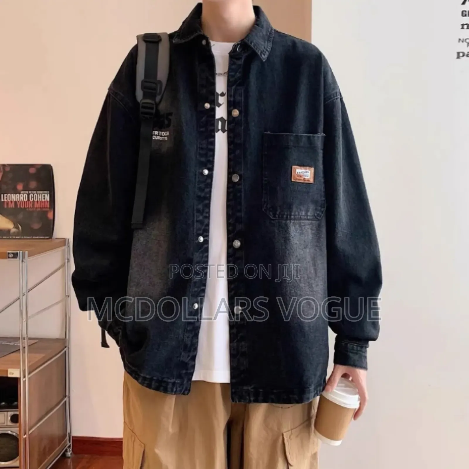 Men Buggy Jeans + T Shirt + Jacket ( 3 in 1)