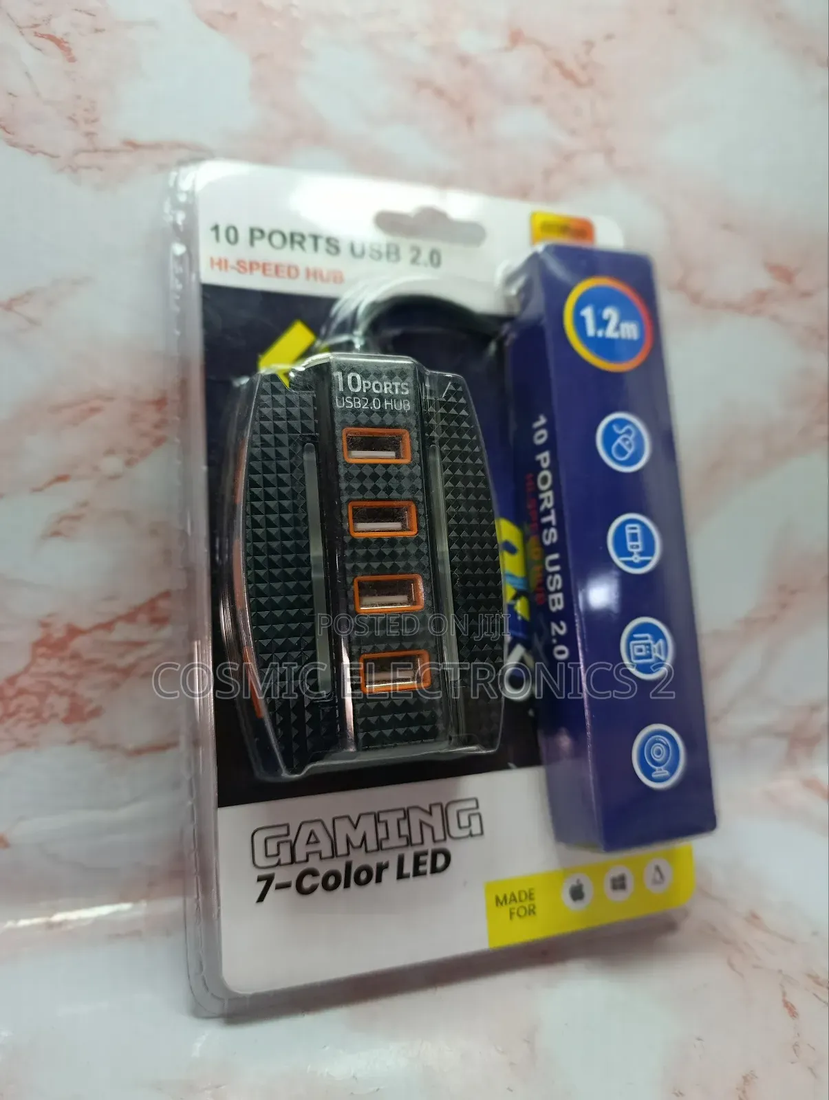 10 Ports Usb 2.0 Gaming Hub – 7 Color Led (Usb Type-A)