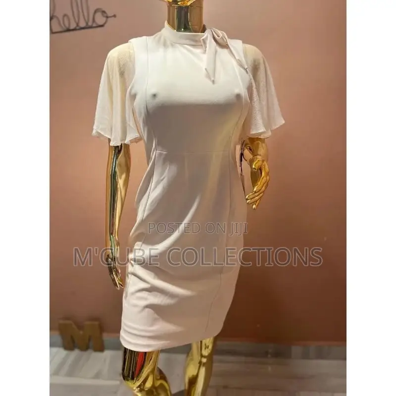 Elegant Peach Flutter Dress