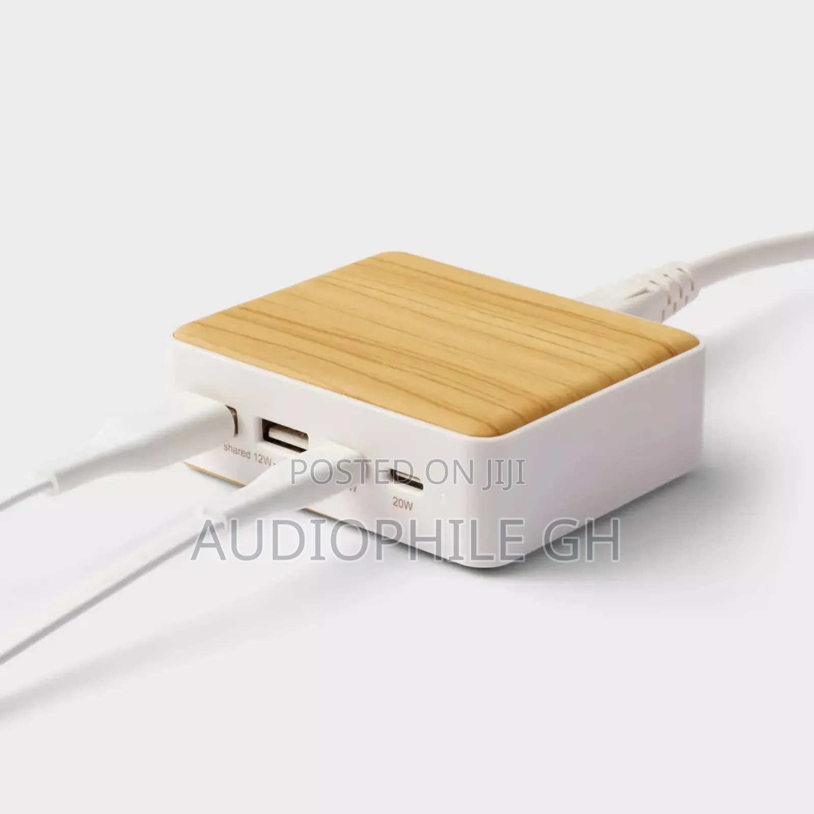 Heyday 4 Port Charging Hub Horizontal 2c + 2a - White Pine Wood