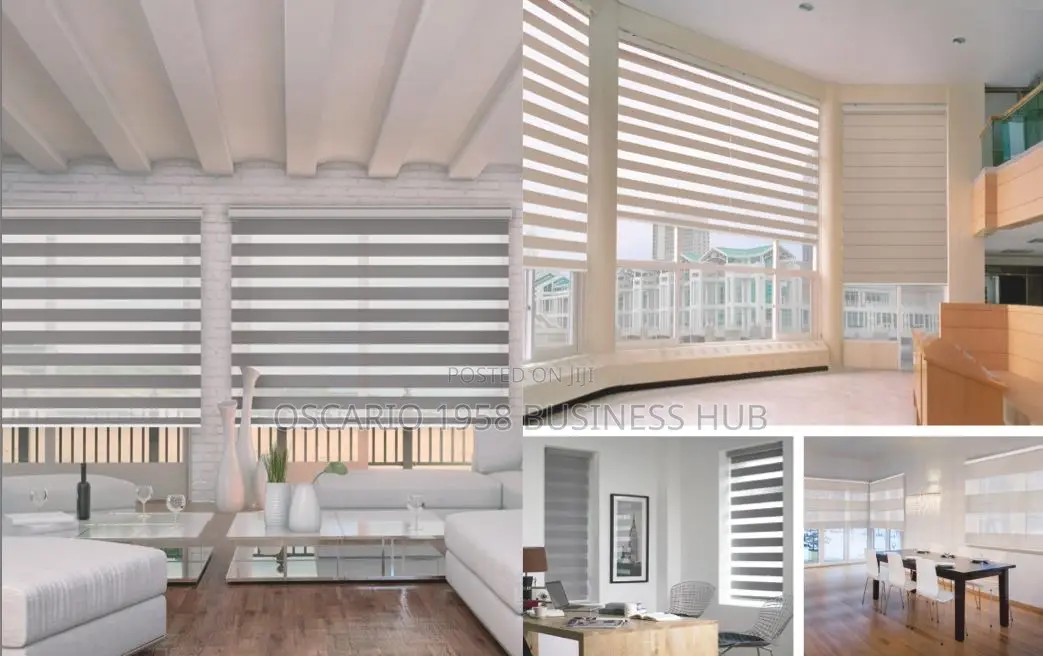 Denim Dens Zebra Curtain Window Blinds 