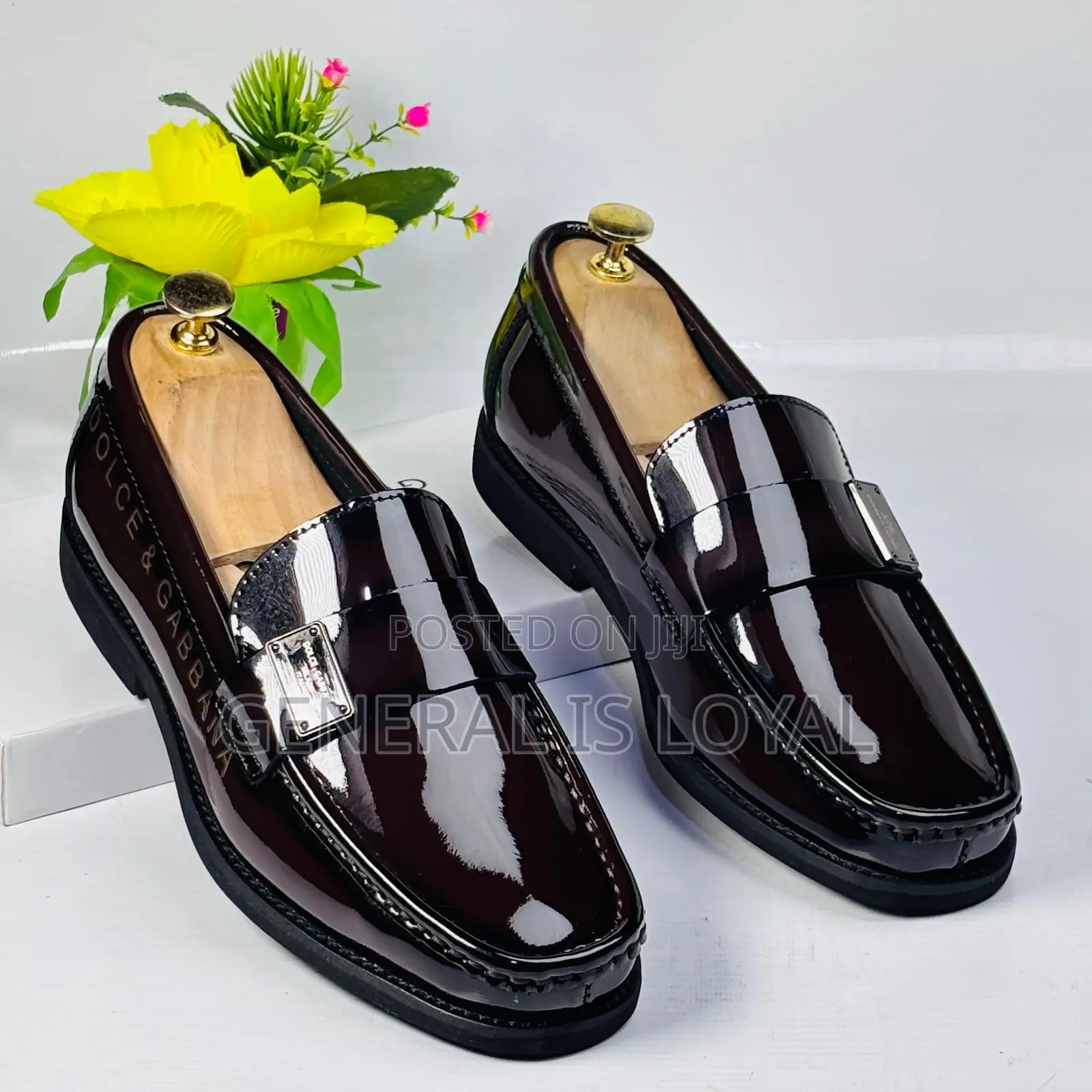 Dolce And Gabbana Dark Wine Mirror Men’S Loafers