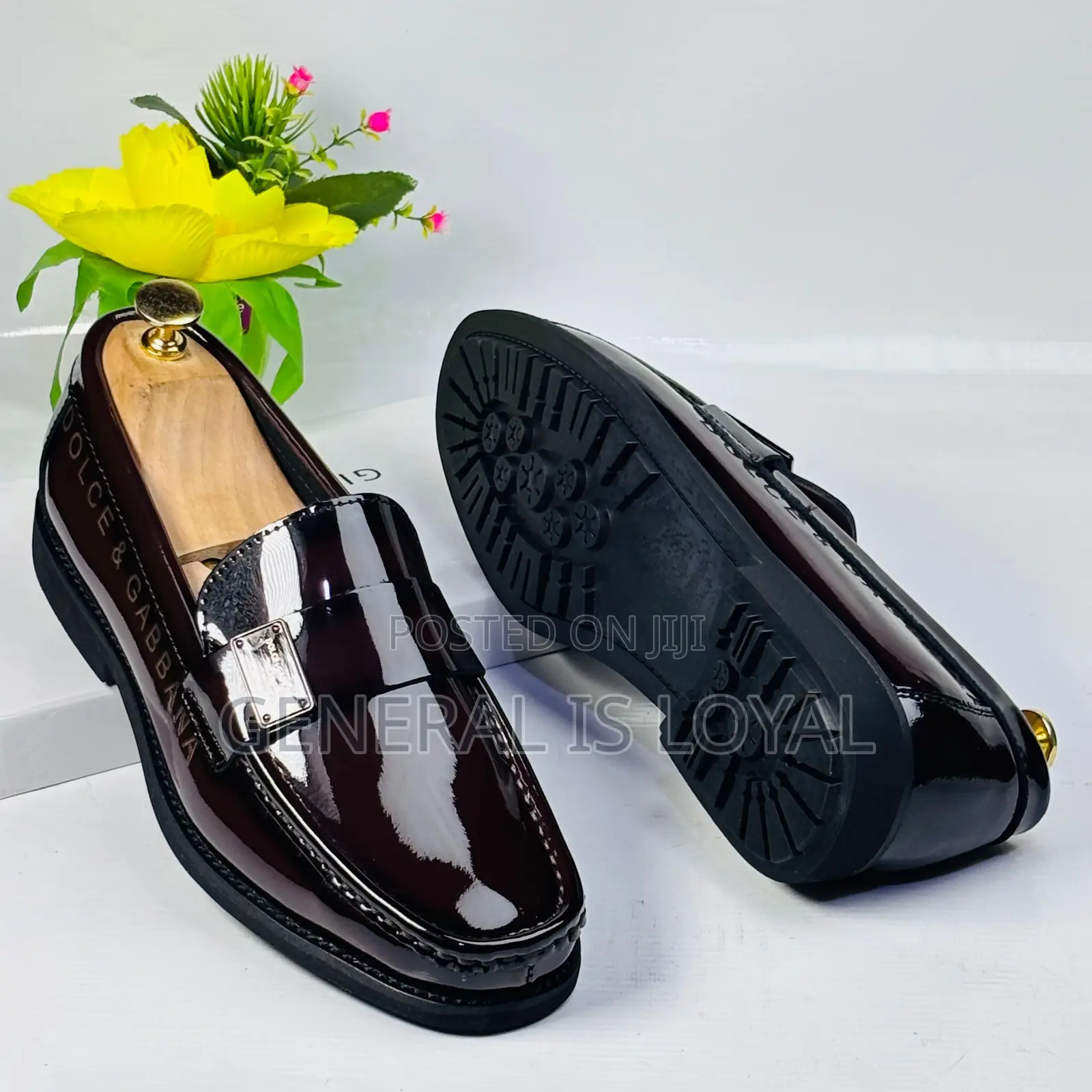 Dolce And Gabbana Dark Wine Mirror Men’S Loafers